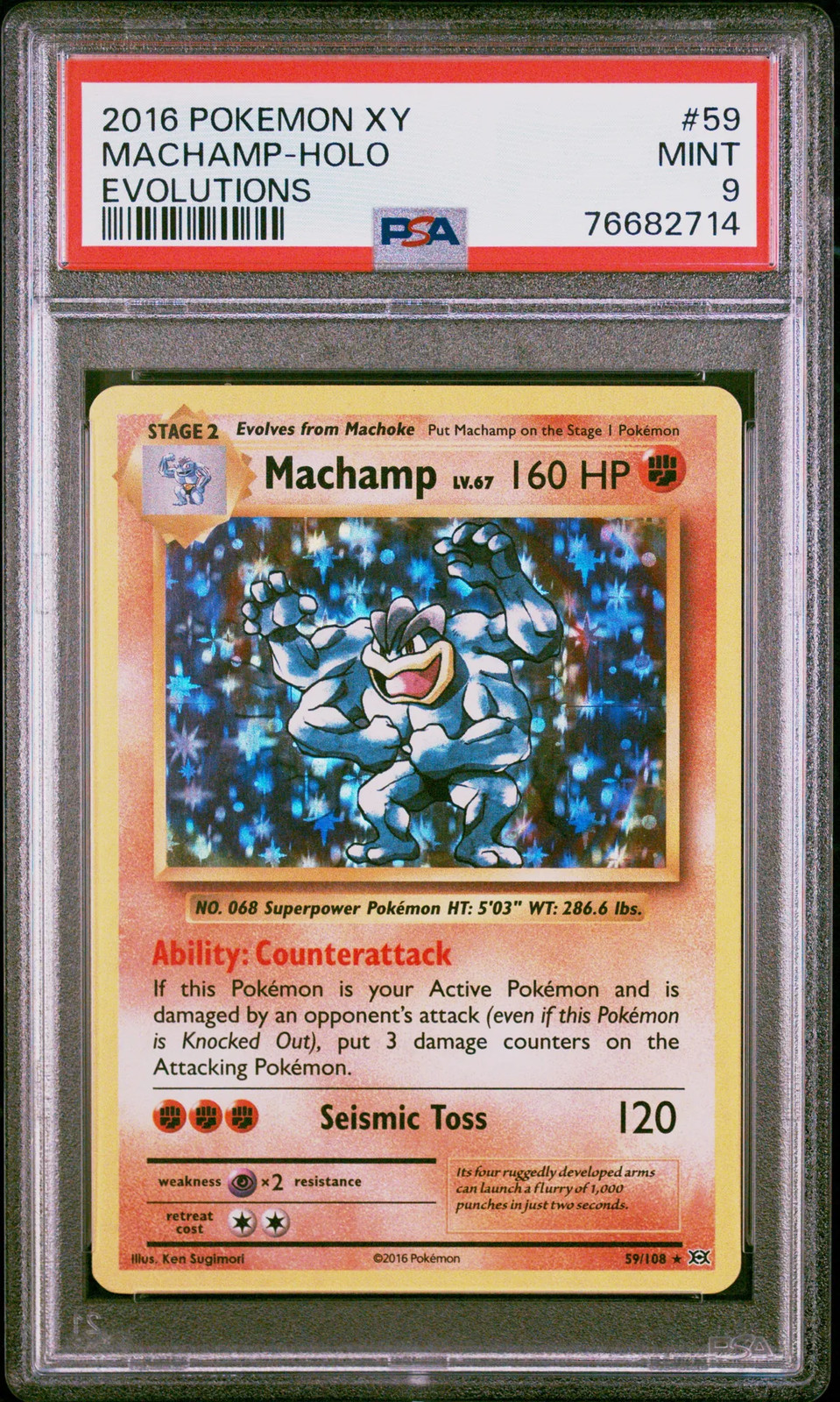 Pokemon XY Evolutions MACHAMP HOLO PSA 9 Pokemon XY Evolutions MACHAMP HOLO PSA 9