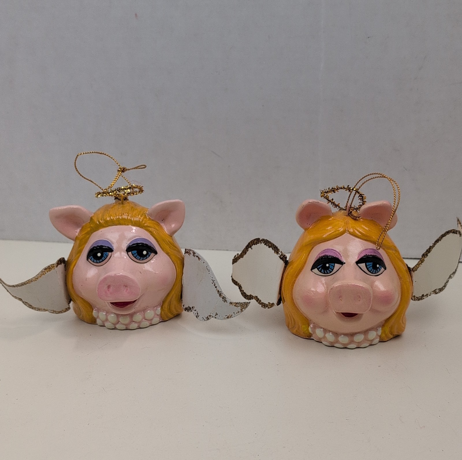 Vintage 1979 Miss Piggy Ceramic Christmas Ornaments Pair Henson Korea Muppets Vintage 1979 Miss Piggy Ceramic Christmas Ornaments Pair Henson Korea Muppets