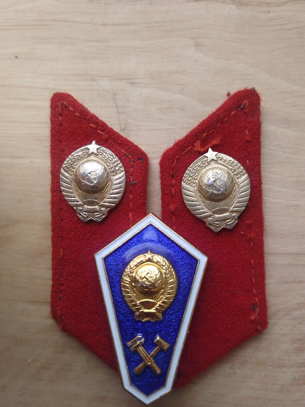 vintage Soviet Union Enamel badges of a graduate of the Institute