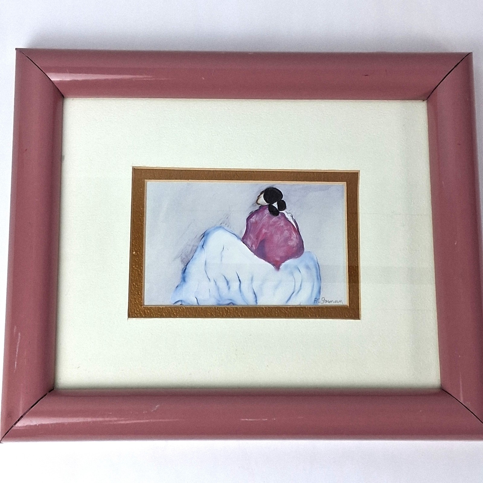 Vintage R.C. Gorman "Reflections" Framed Art Print Matted Navajo Woman 10x12in Vintage R.C. Gorman "Reflections" Framed Art Print Matted Navajo Woman 10x12in
