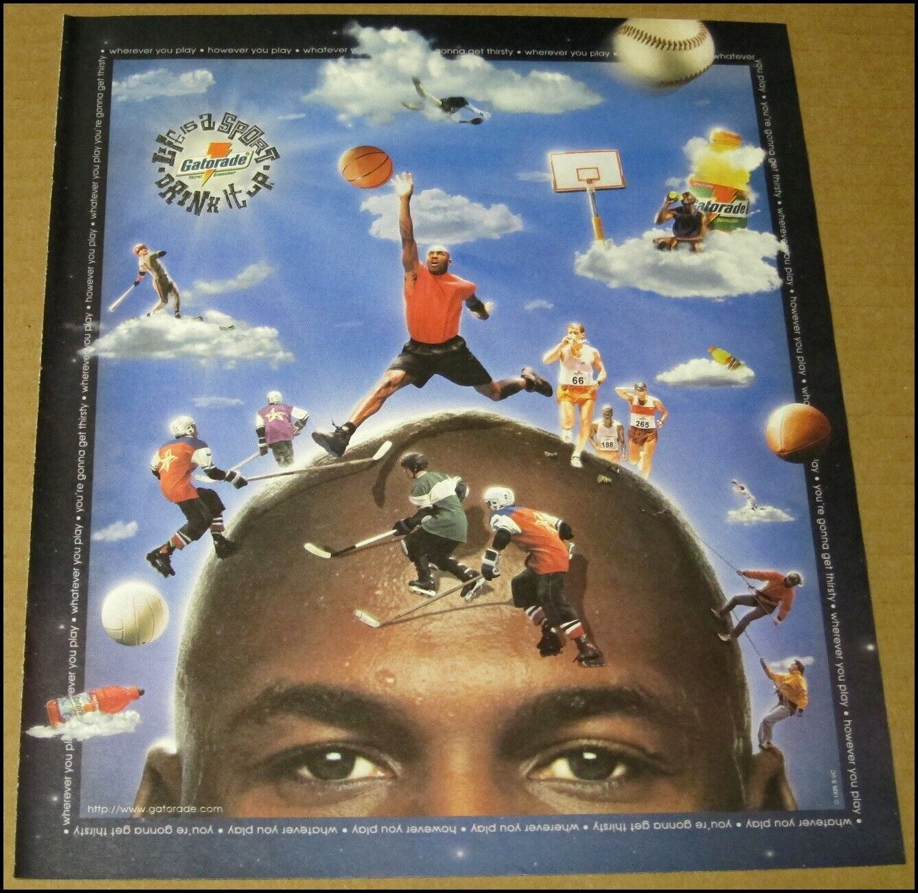 1996 Michael Jordan Gatorade Print Ad Advertisement Chicago Bulls Vintage Ford