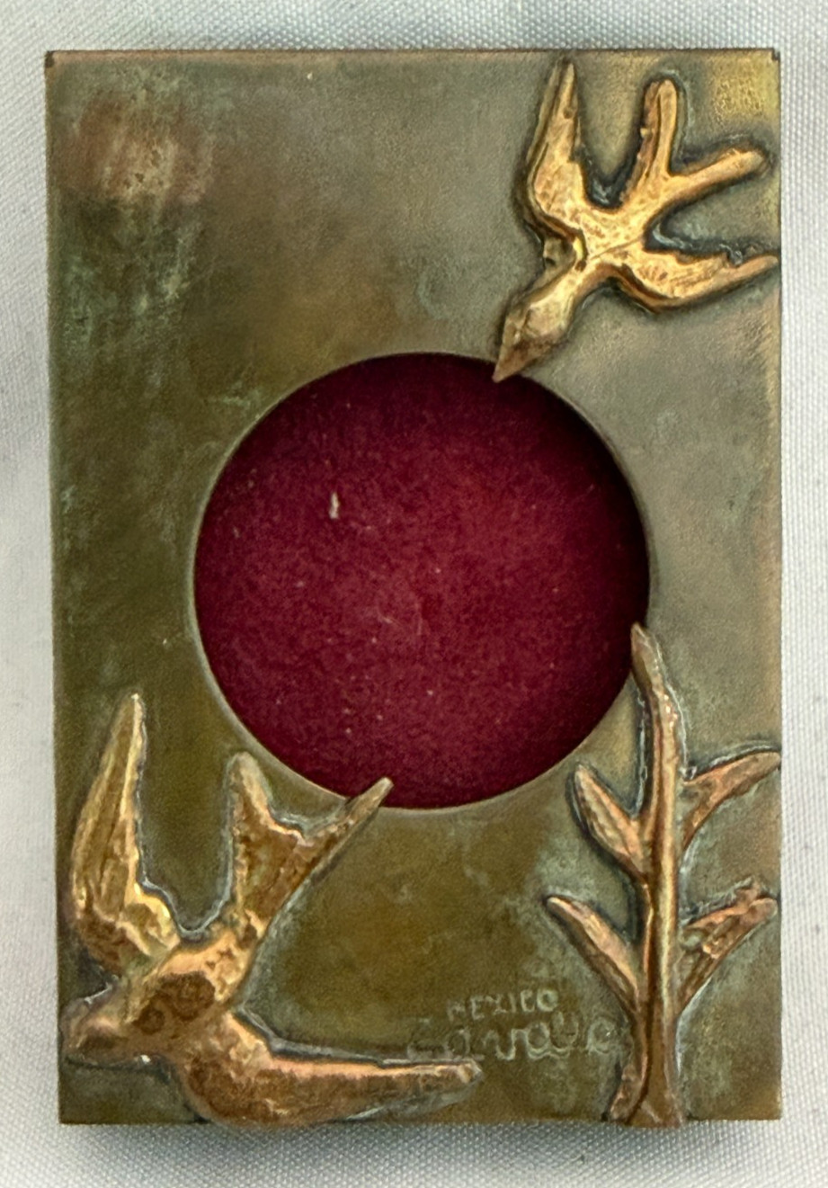 Vintage Enrique Zavala Mexican Mixed Metal Miniature Picture Frame Mexico Vintage Enrique Zavala Mexican Mixed Metal Miniature Picture Frame Mexico