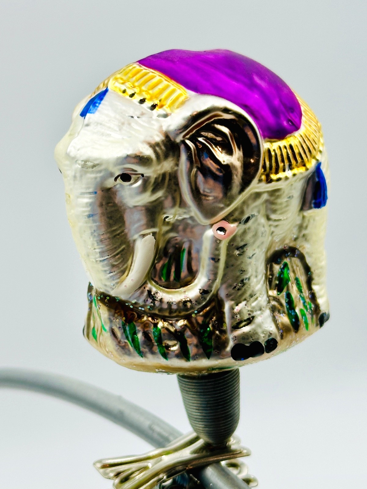 Rare "Elephant Raja"  Vintage 1994 Clip On Christopher Radko Ornament  -- EUC 3"