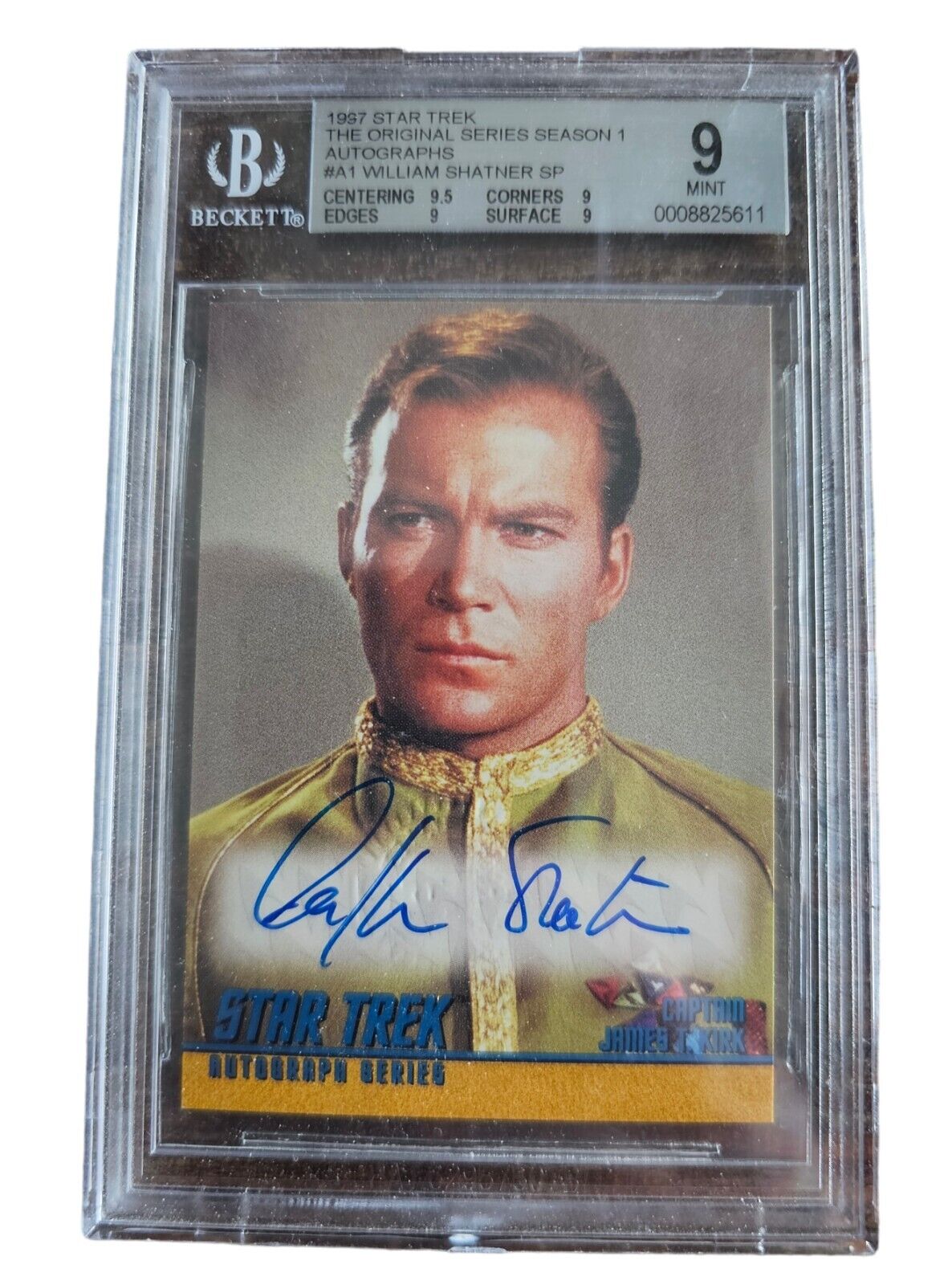 STAR TREK Original Series Autograph #A1 William Shatner as Captain Kirk BGS 9/10