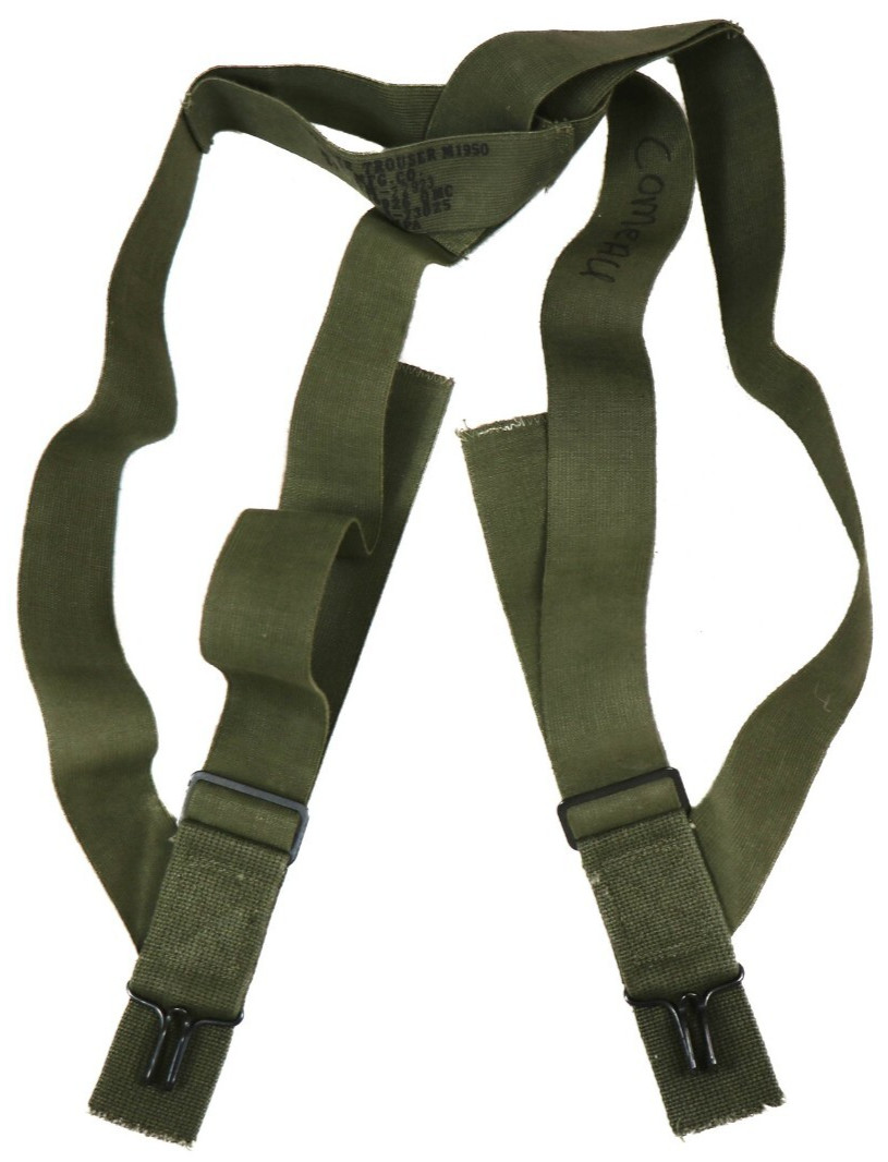 US Military OD M-1950 Green Pants Suspenders M1950 Korean War Era US Military OD M-1950 Green Pants Suspenders M1950 Korean War Era
