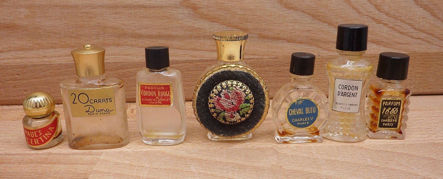 Vintage Miniature Perfume Bottles 7pc Austrian Petit Point Style Bottle+ (Empty) Vintage Miniature Perfume Bottles 7pc Austrian Petit Point Style Bottle+ (Empty)
