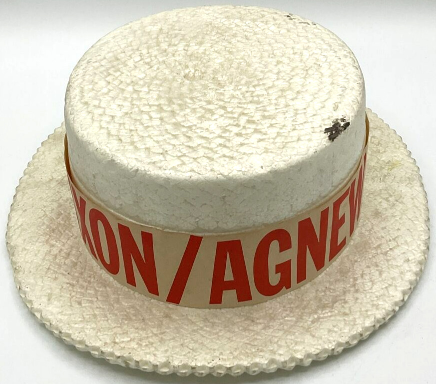 Vintage 1968 Styrofoam Nixon Agnew Political Election Campaign Hat Lewtan Line