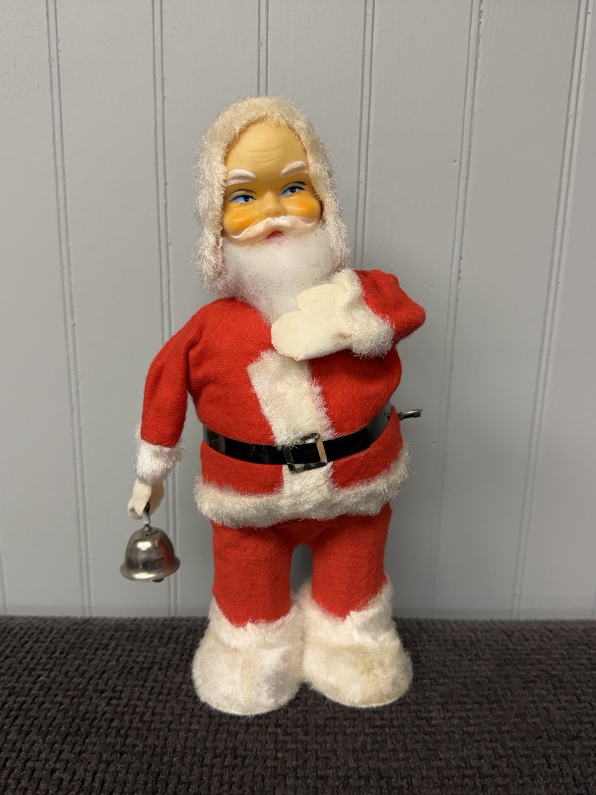 Vintage Santa Claus With Bell Wind Up Toy WORKING Christmas Holiday Decor 9” Vintage Santa Claus With Bell Wind Up Toy WORKING Christmas Holiday Decor 9”