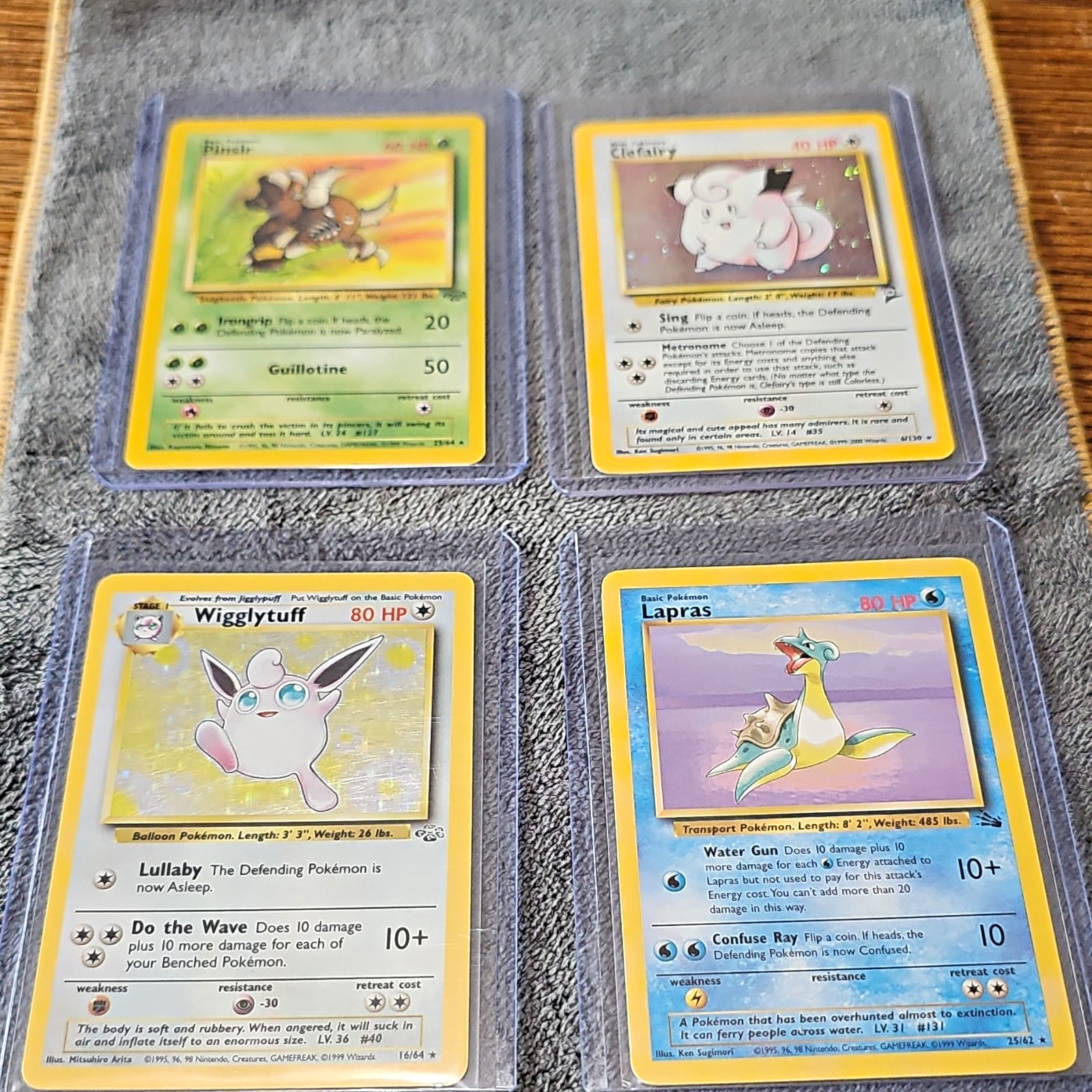 Pokémon TCG Holo 4-Card Lot Pinsir Clefairy Wigglytuff Lapras 1999 Pokémon TCG Holo 4-Card Lot Pinsir Clefairy Wigglytuff Lapras 1999