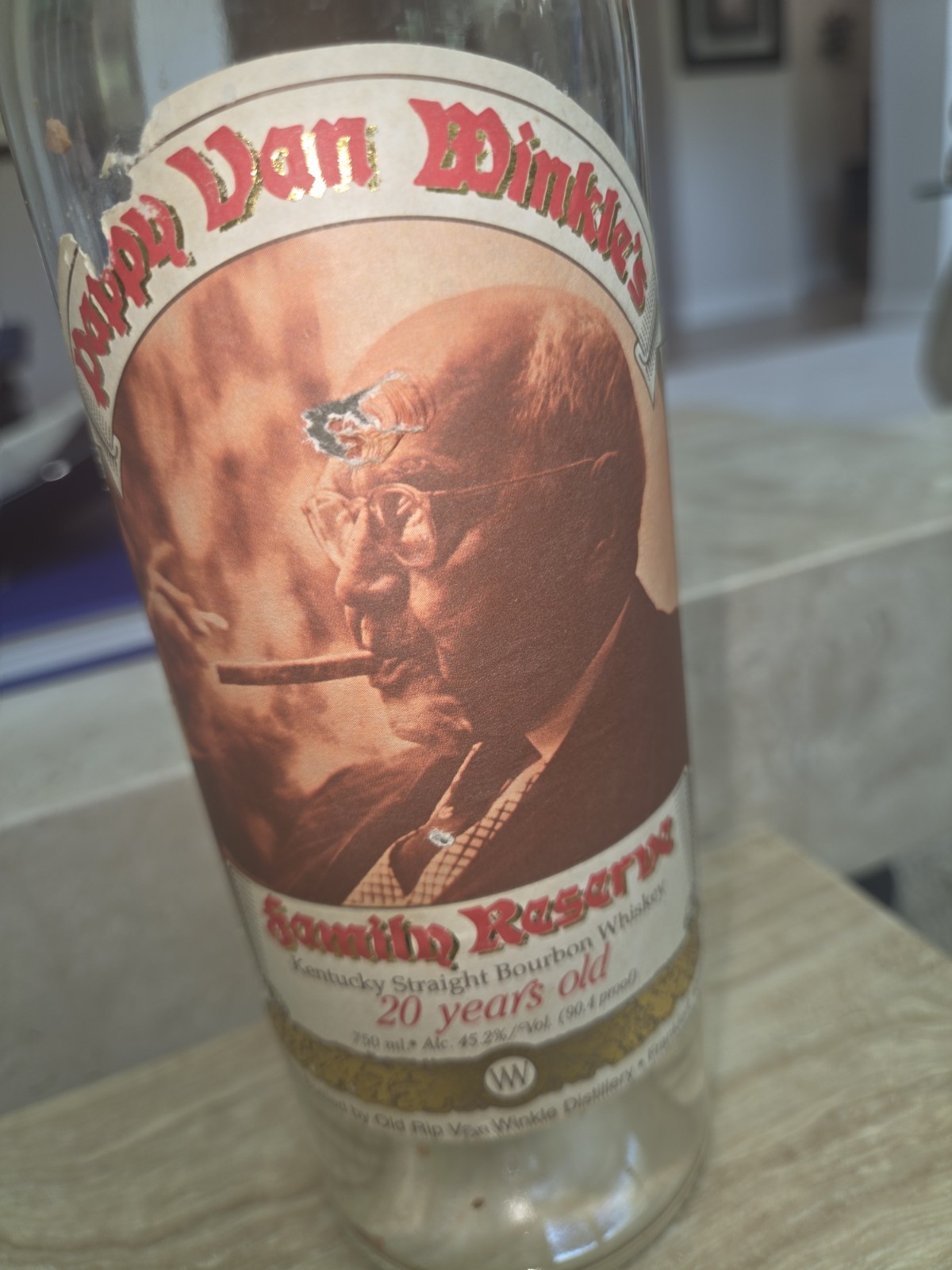 Pappy Van Winkle Family Reserve 20 Year Empty Bourbon Bottle