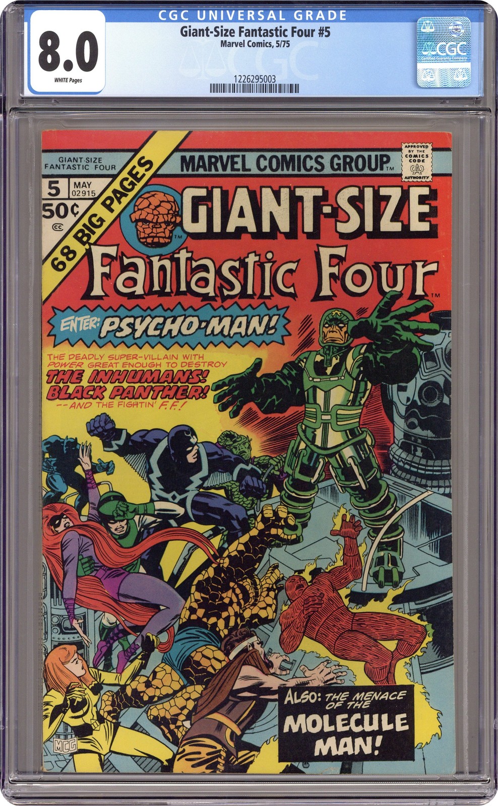 Giant Size Fantastic Four #5 CGC 8.0 1975 1226295003 Giant Size Fantastic Four #5 CGC 8.0 1975 1226295003