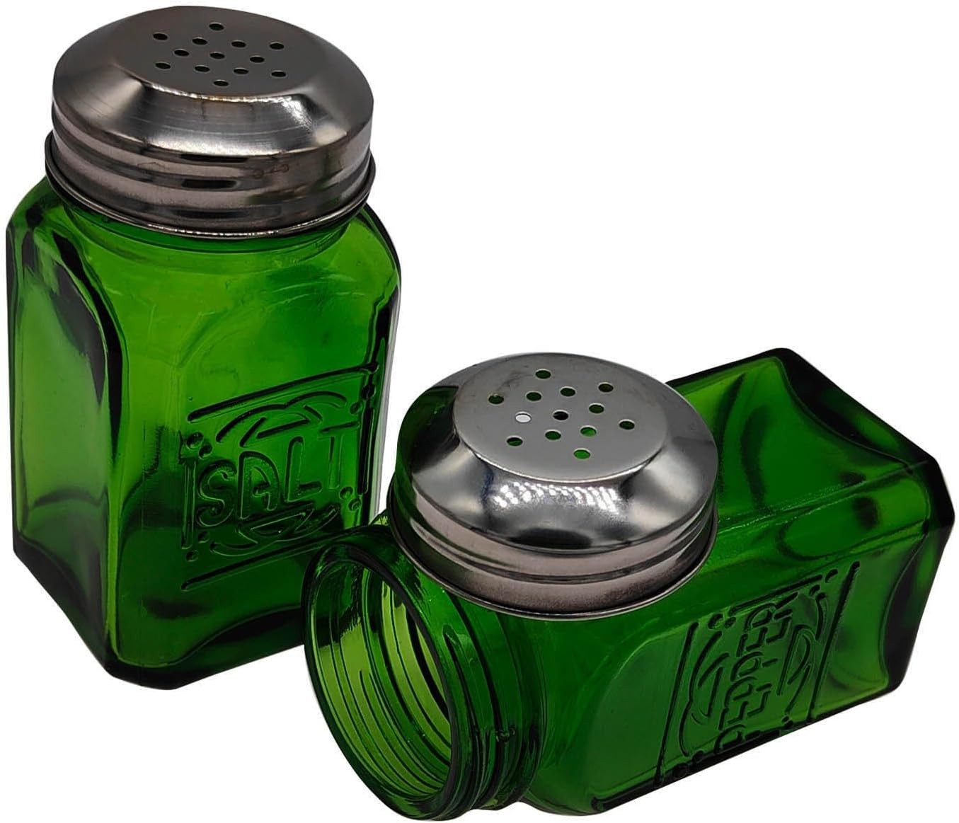 Vintage Salt and Pepper Shakers (Green, Medium) Vintage Salt and Pepper Shakers (Green, Medium)