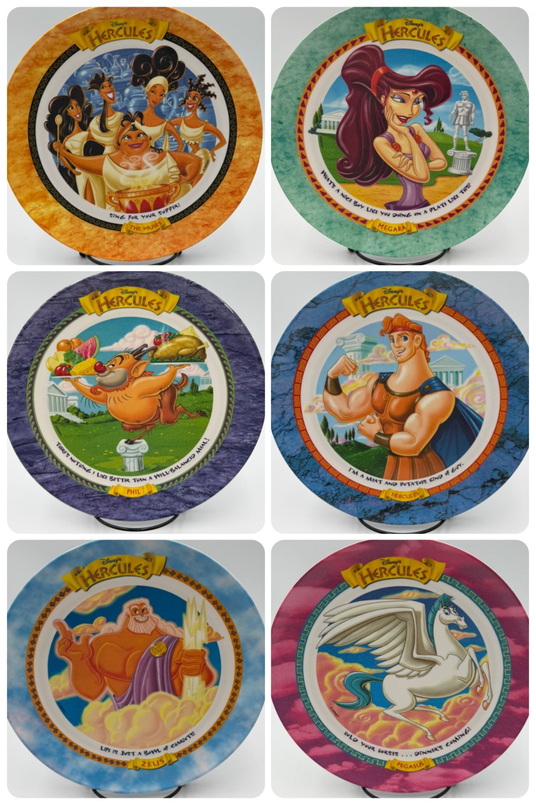 Disney Hercules McDonald's Collector Plates Complete Set of 6 1997 Vintage Disney Hercules McDonald's Collector Plates Complete Set of 6 1997 Vintage