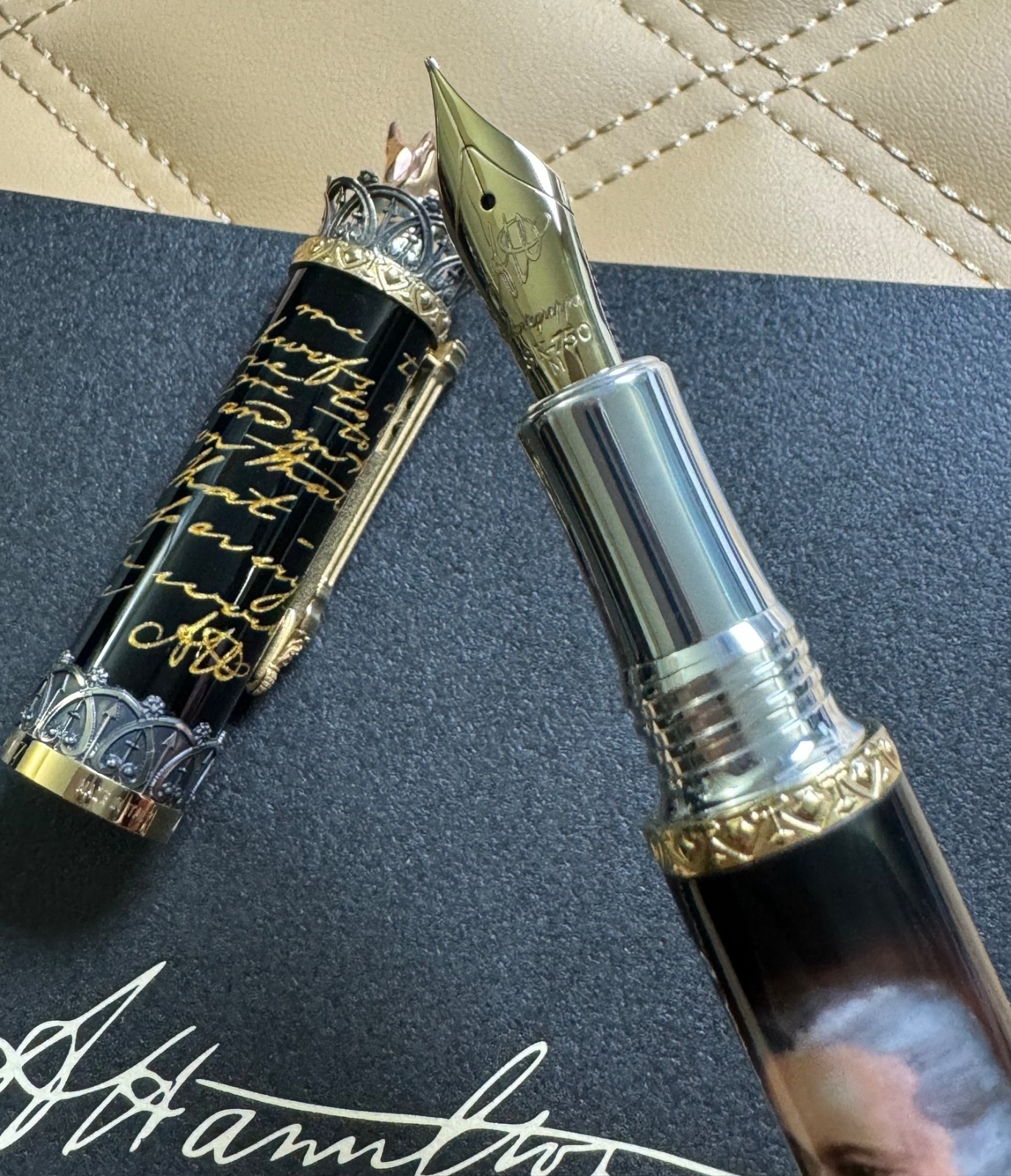 Montegrappa Alexander Hamilton Fountain Pen 18K NIB Limited Edition MSRP $3950 Montegrappa Alexander Hamilton Fountain Pen 18K NIB Limited Edition MSRP $3950