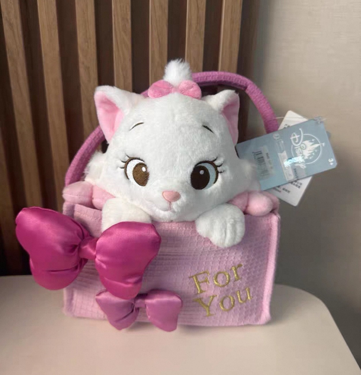 Disney Resort Marie Aristocats Plush Pink Tote Handbag For You Bow Bag New Tag Disney Resort Marie Aristocats Plush Pink Tote Handbag For You Bow Bag New Tag