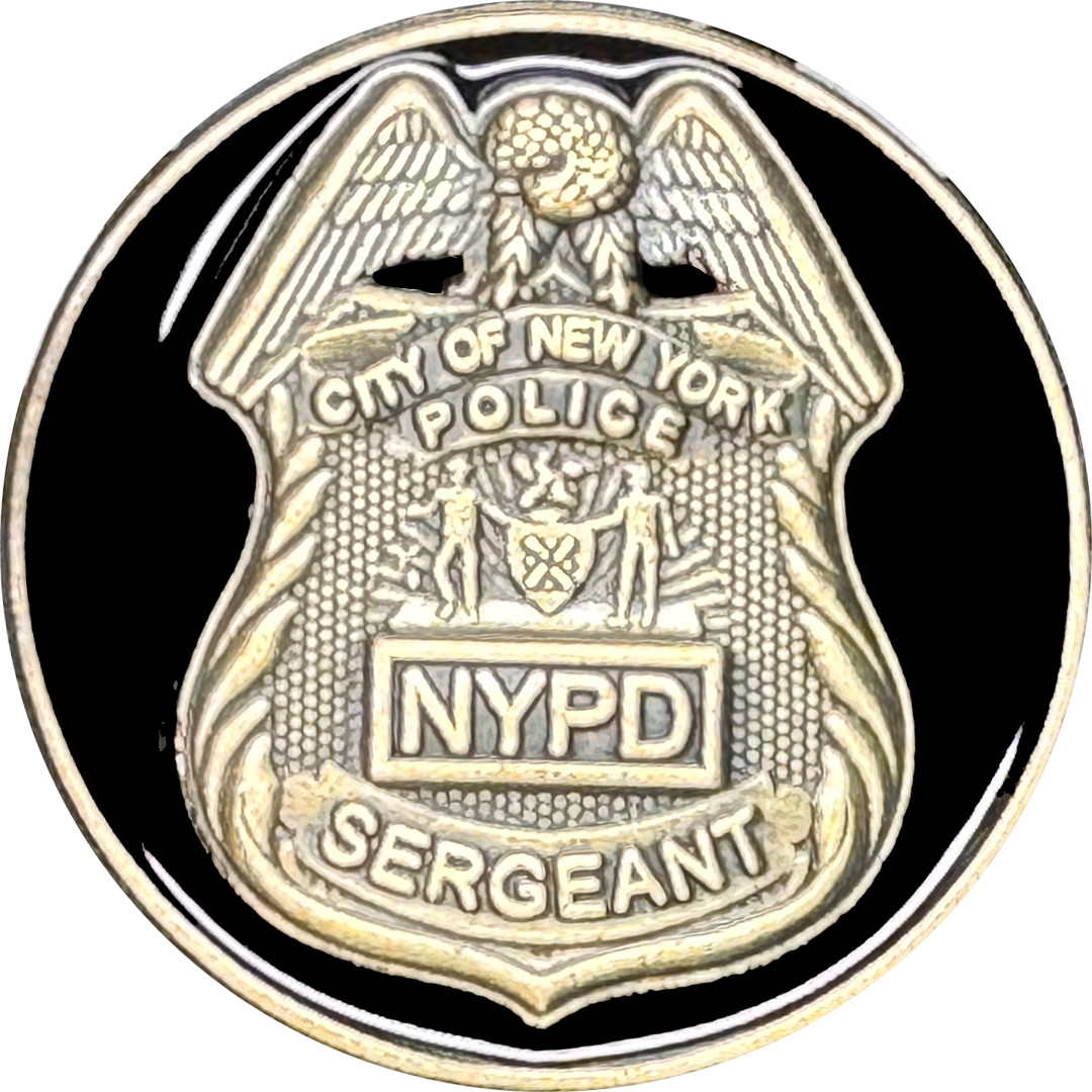 PBX-008-6 NYPD Sergeant shield round sgt lapel pin PBX-008-6 NYPD Sergeant shield round sgt lapel pin