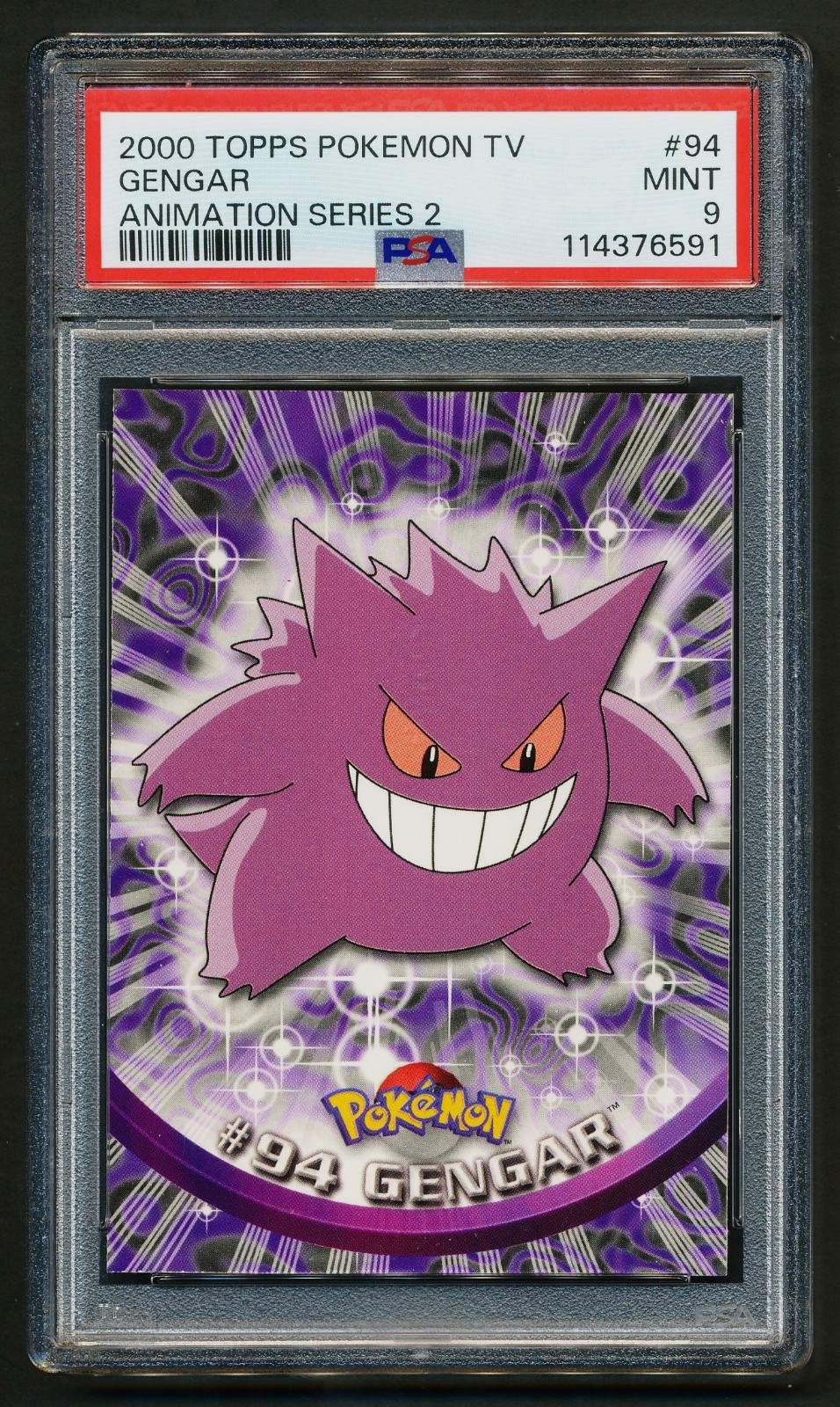 Gengar #94 Topps Pokémon 2000 TV Animation Series 2 PSA 9 MINT Gengar #94 Topps Pokémon 2000 TV Animation Series 2 PSA 9 MINT