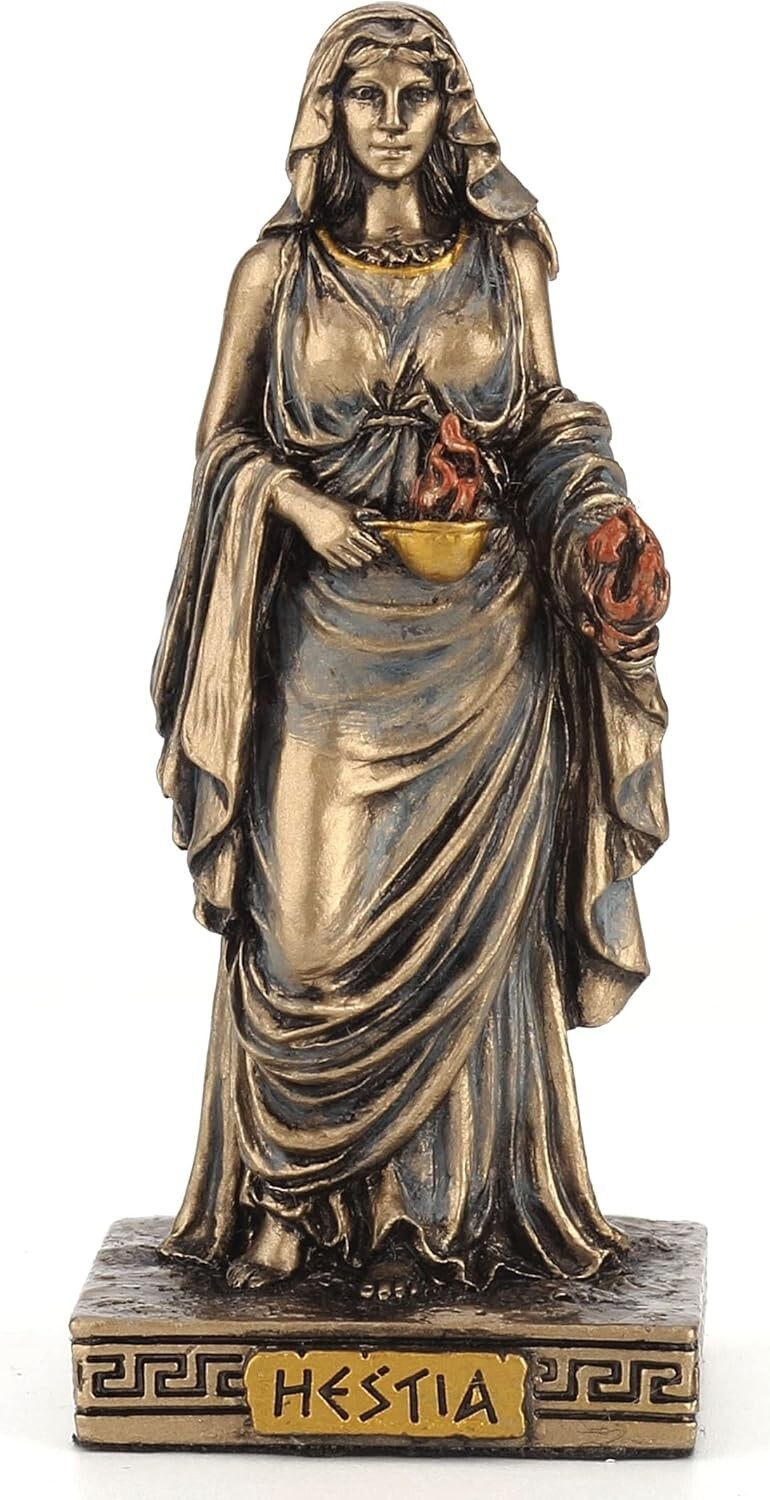 Bronze Hestia Mini Statue Sculpture Greek Roman Mythology Goddess 3.5" Veronese Bronze Hestia Mini Statue Sculpture Greek Roman Mythology Goddess 3.5" Veronese