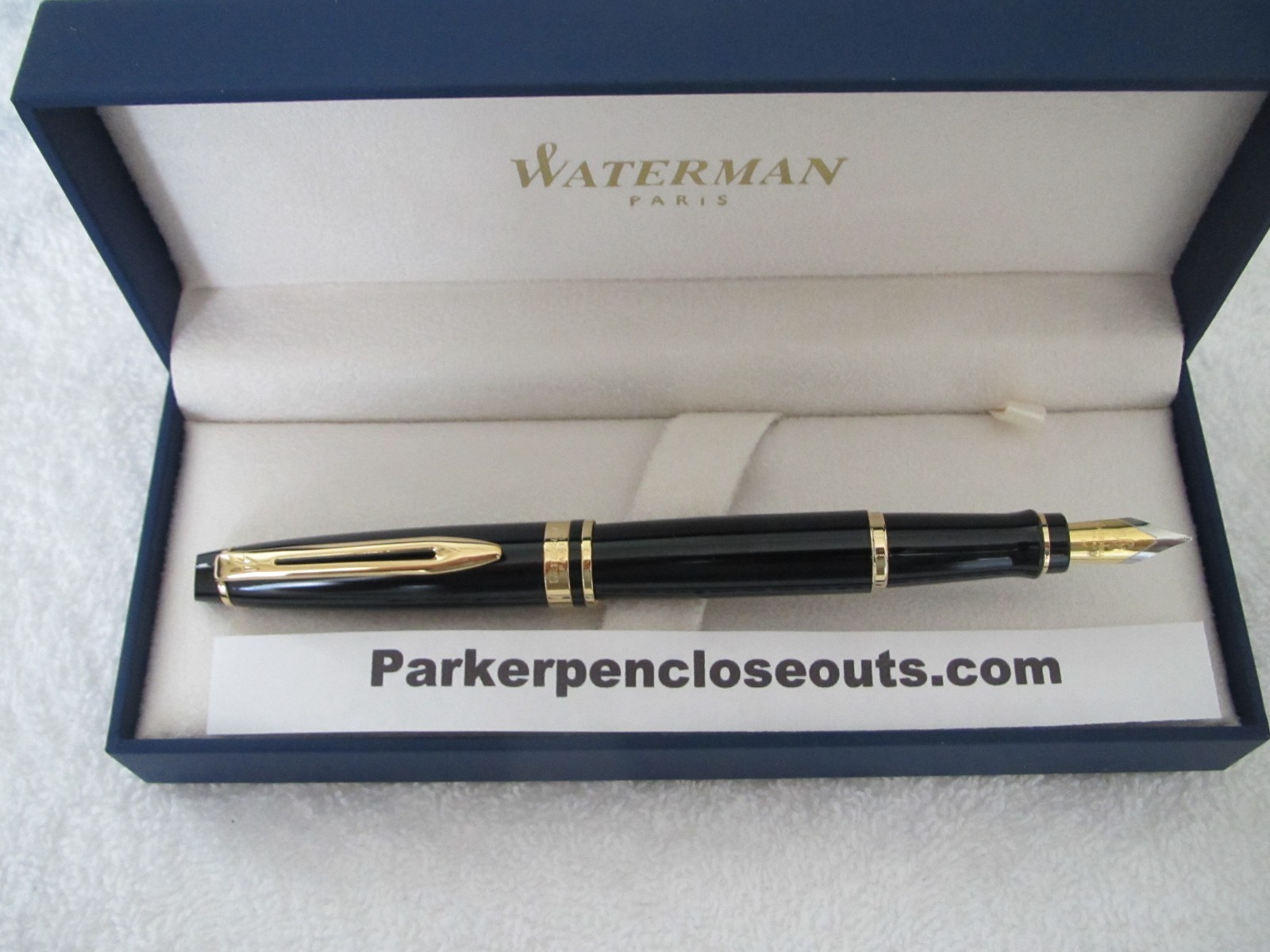 Waterman Expert 3 Black Gold Trim Fountain Pen Medium Point Nib Waterman Expert 3 Black Gold Trim Fountain Pen Medium Point Nib