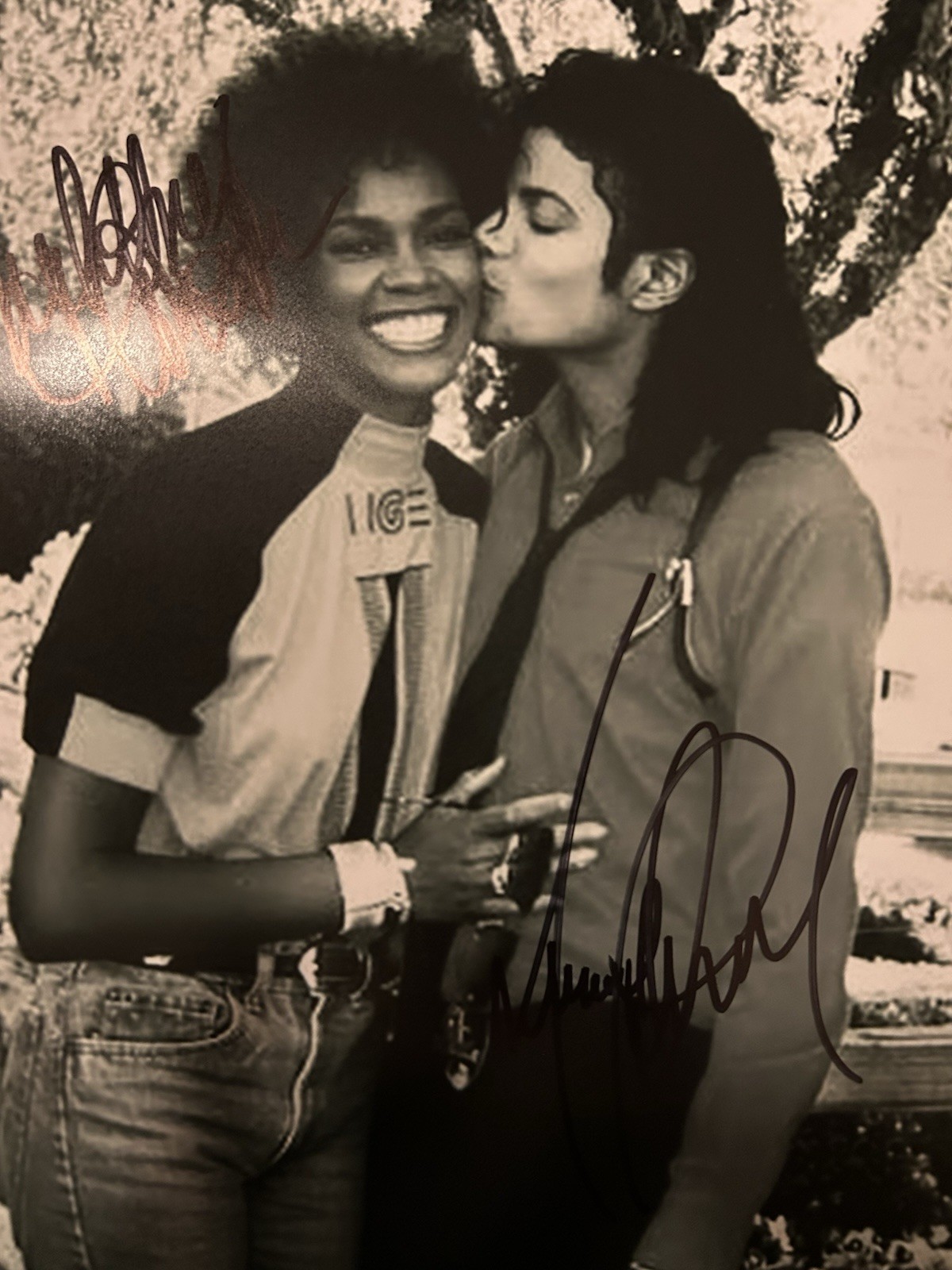 Whitney Houston/Michael Jackson Autographed Photo 8x1” With COA