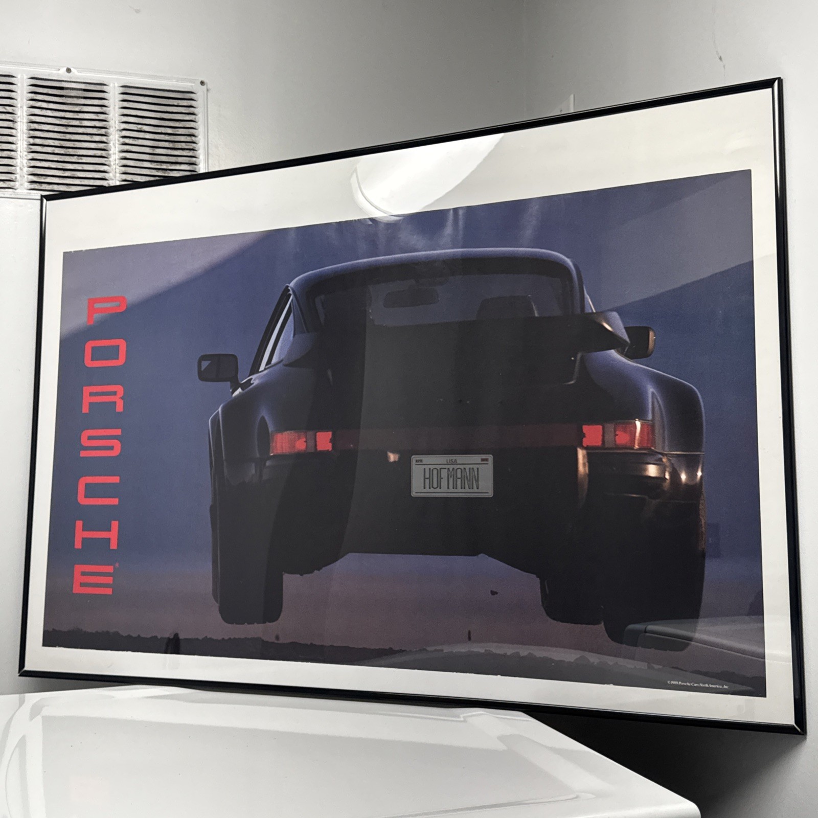 VINTAGE 1989 Flying PORSCHE 911 37" x 22" HOFMANN LSD POSTER SEINFELD VINTAGE 1989 Flying PORSCHE 911 37" x 22" HOFMANN LSD POSTER SEINFELD