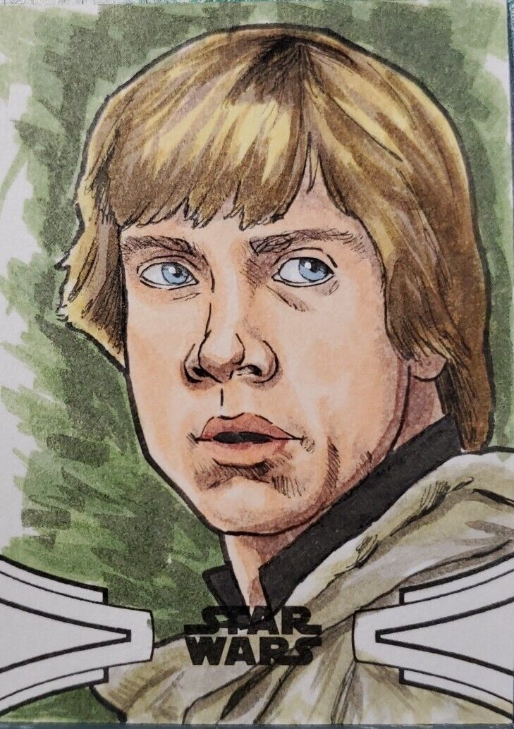 2019 Topps Star Wars Skywalker Saga Luke Skywalker Sketch card by Tom Amici