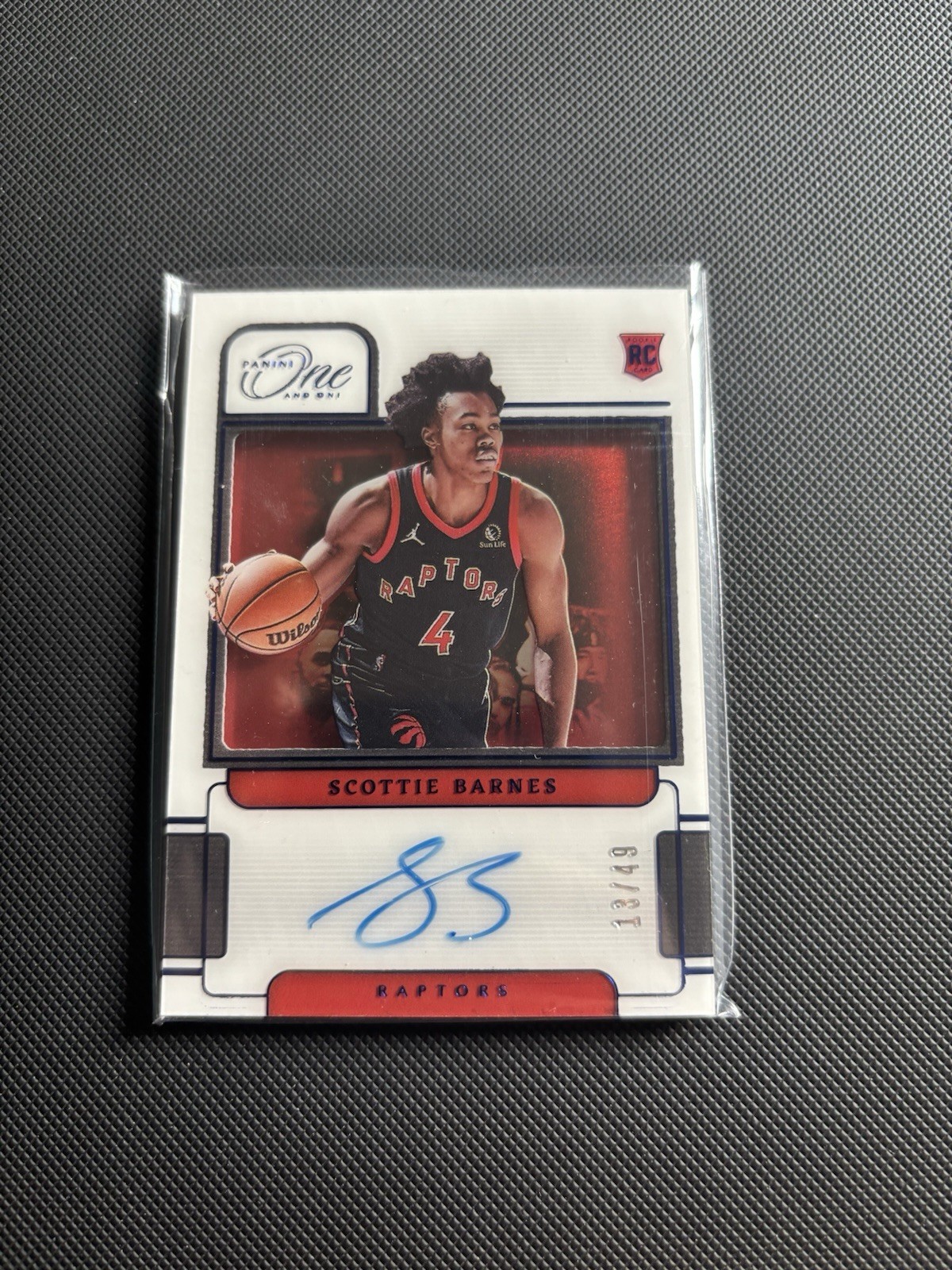 2021-22 Panini One and One Scottie Barnes RC Auto Toronto Raptors #RA-SCB /49 2021-22 Panini One and One Scottie Barnes RC Auto Toronto Raptors #RA-SCB /49