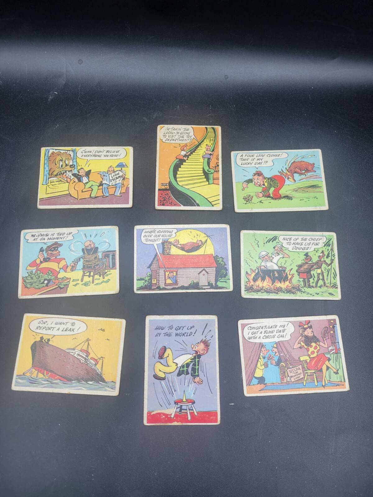 1957 Topps Goofy Series Post Card Disney Trading Comic Funny 9 Card Lot 1957 Topps Goofy Series Post Card Disney Trading Comic Funny 9 Card Lot