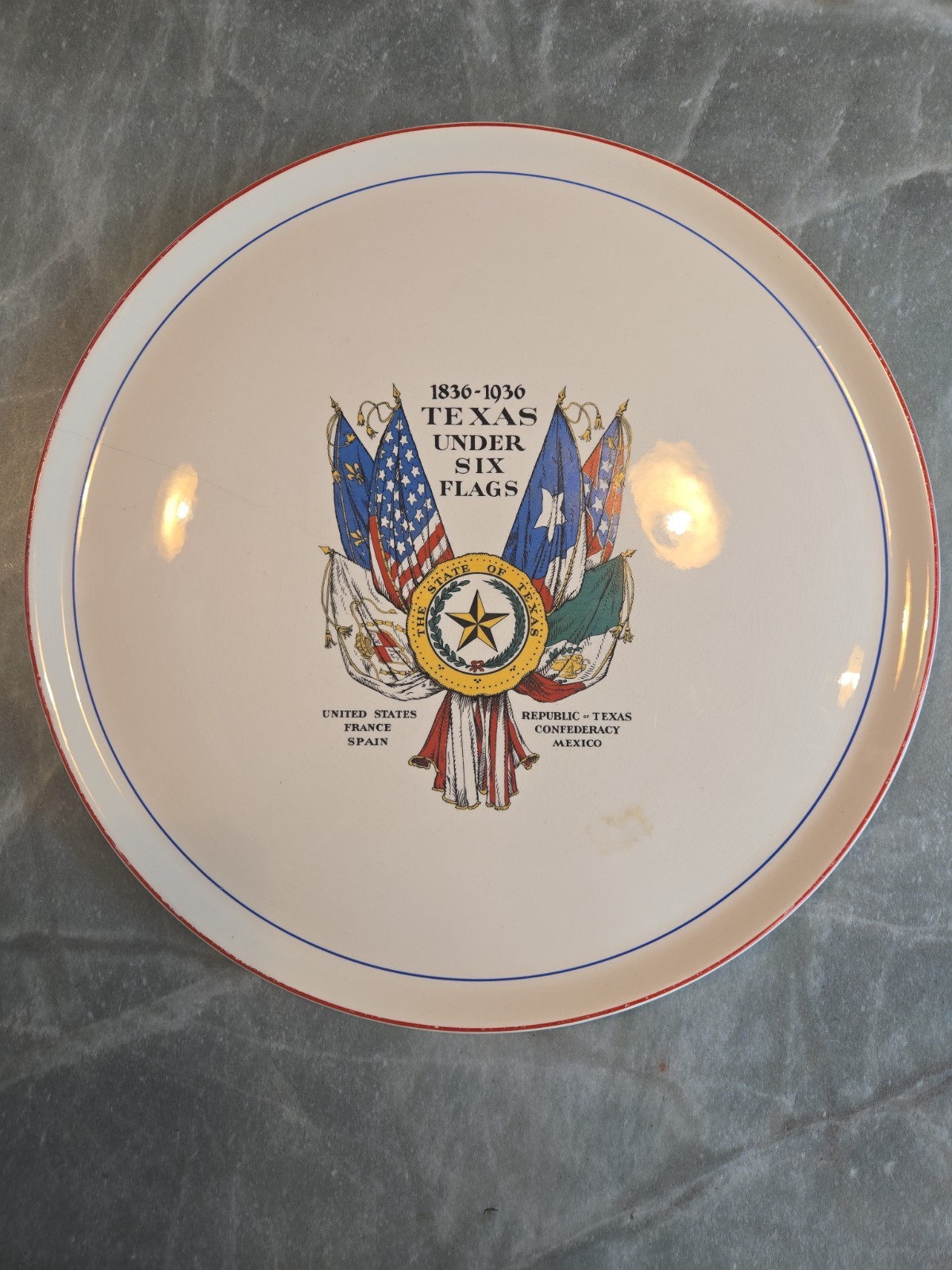 Rare 1936 Texas Centennial celebration plate Universal Potteries Rare 1936 Texas Centennial celebration plate Universal Potteries