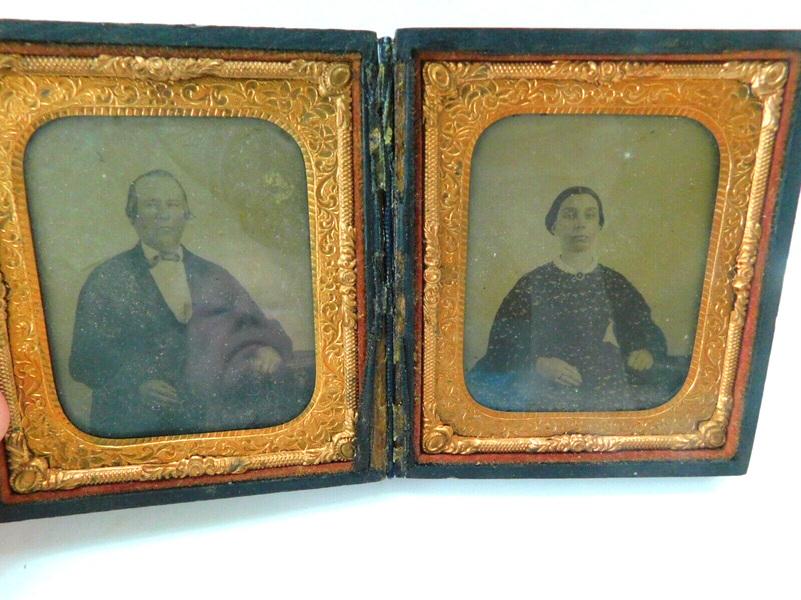 1/6th Size Daguerreotype or Ambrotype with Husband and Wife 1850-1870