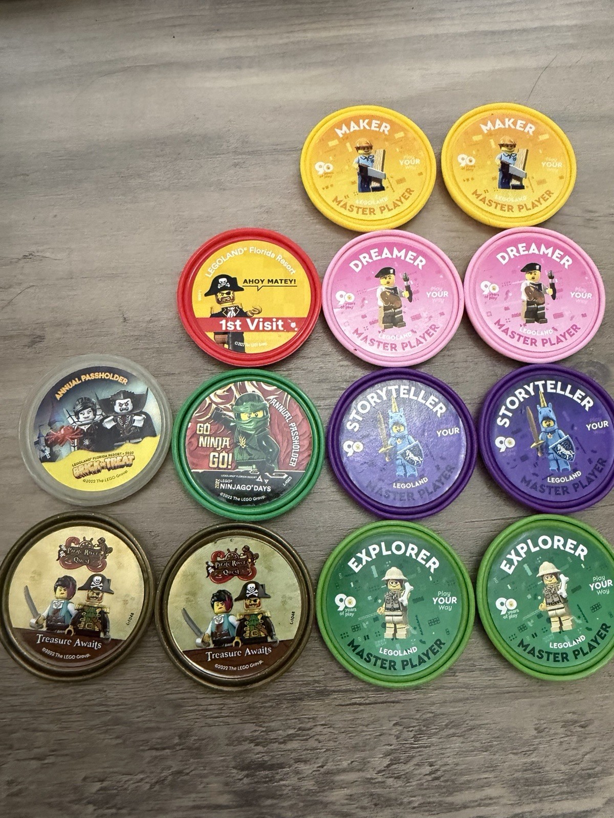 LOT 13 LEGOLAND Florida Resort Collectible Pop Badges RARE LOT 13 LEGOLAND Florida Resort Collectible Pop Badges RARE