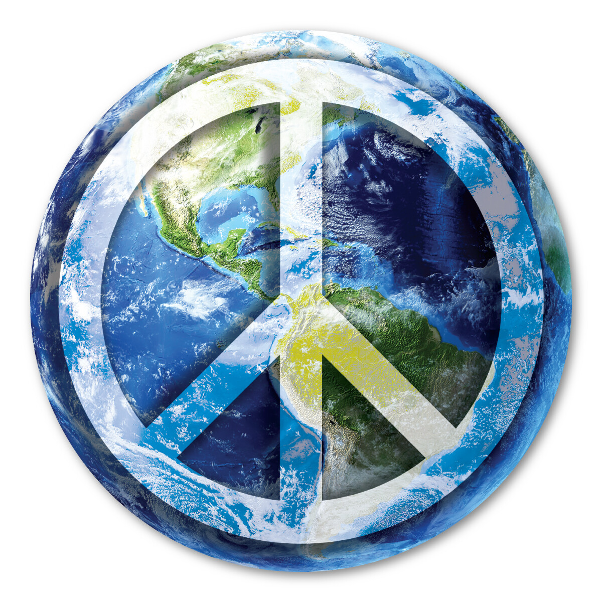 Peace Sign On Earth Magnet Peace Sign On Earth Magnet