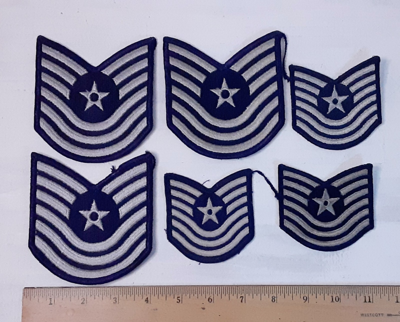 USAF U.S. AIR FORCE Master Sgt 3 Large 4", 3 Small 3”