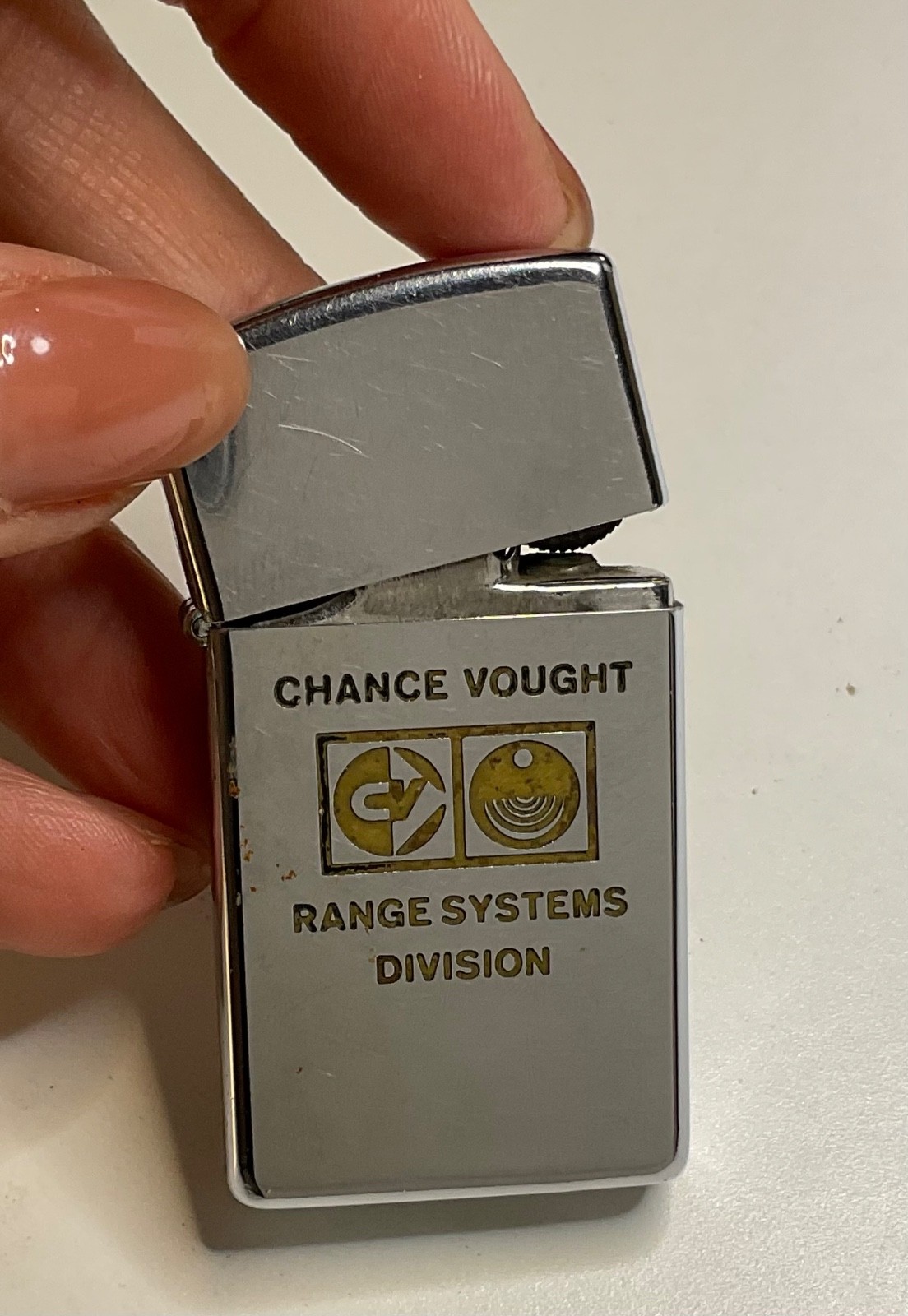 Vintage Chance Vought Range Systems Division Zippo Lighter Aerospace Missile NAS Vintage Chance Vought Range Systems Division Zippo Lighter Aerospace Missile NAS