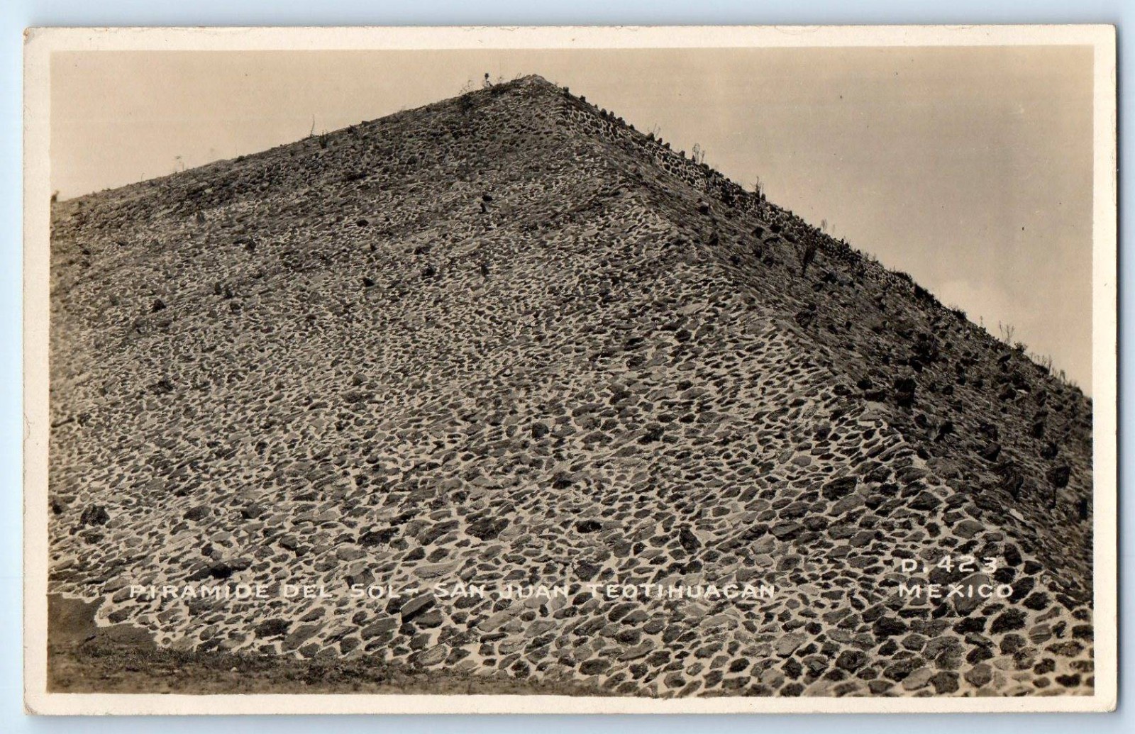San Juan Teotihuacan Mexico Postcard Pyramid of the Sun c1920's RPPC Photo