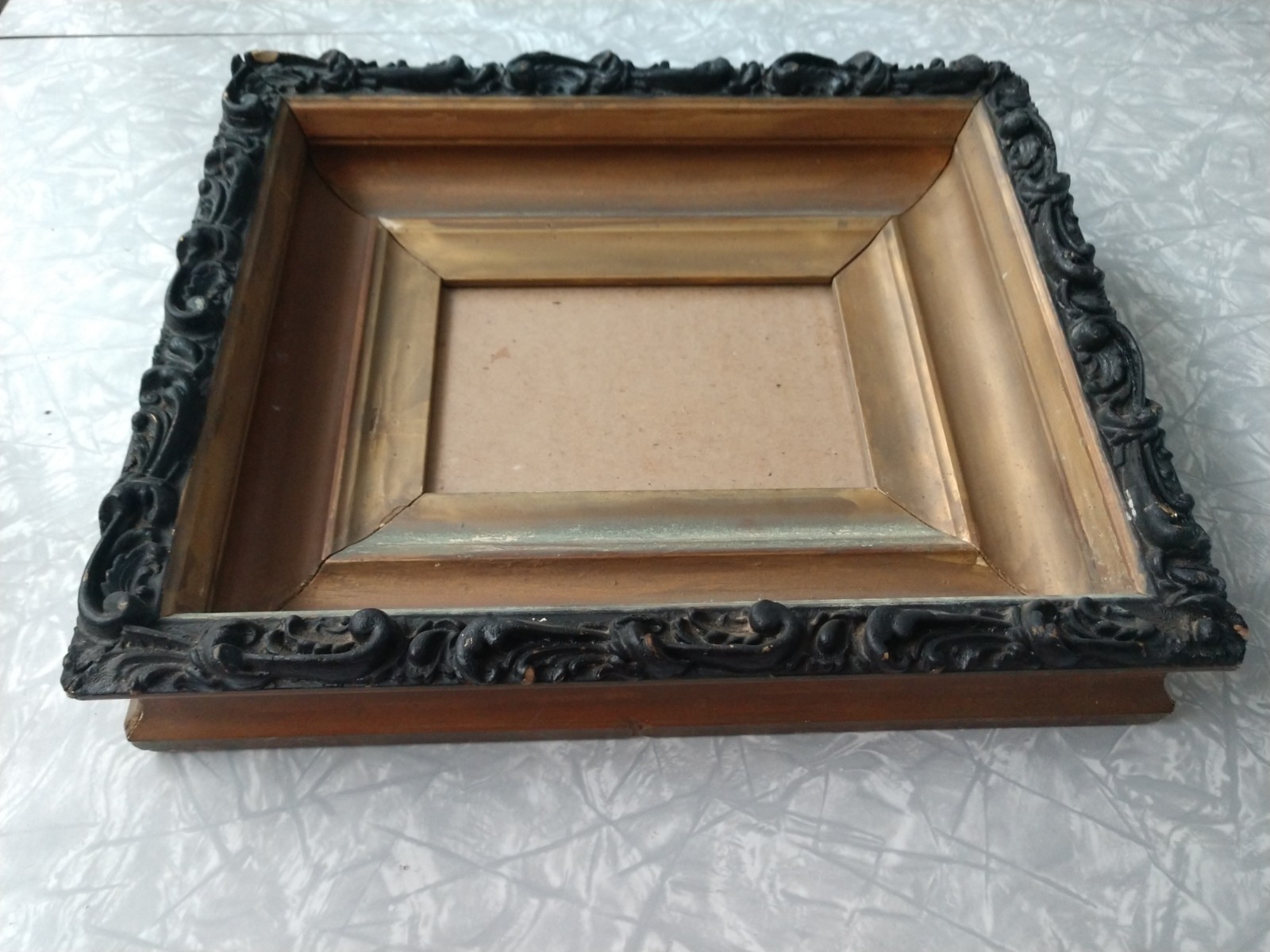 Victorian Antique Wood Deep Well Gesso Photo Picture Frame Carved Old Victorian Antique Wood Deep Well Gesso Photo Picture Frame Carved Old