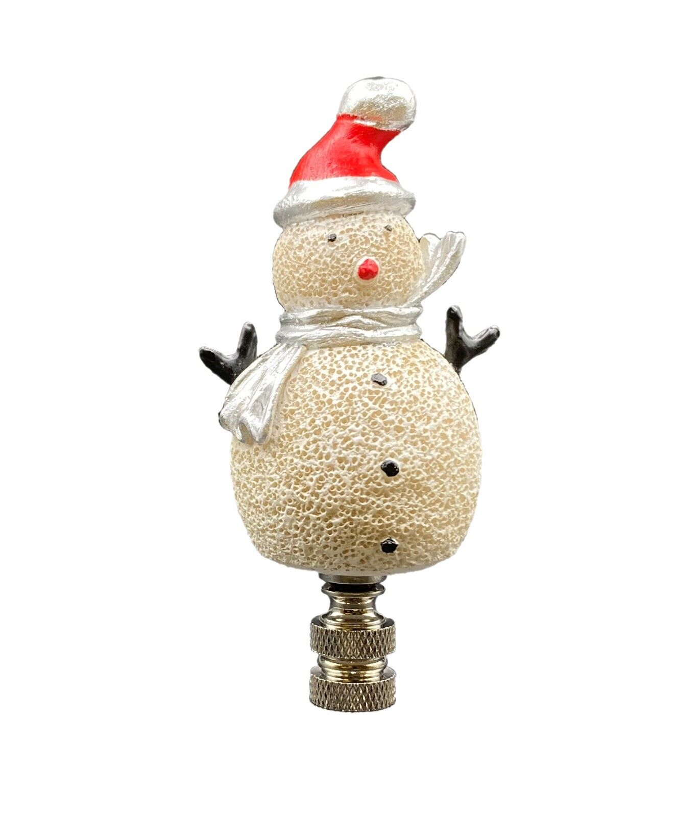 Holiday/Christmas Lamp Finial-SNOWMAN-Polished Nickel Base