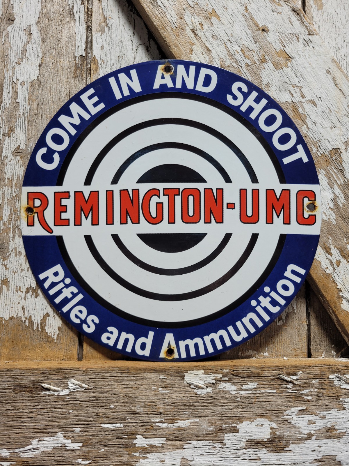 VINTAGE REMINGTON PORCELAIN SIGN OLD UMC RIFLES GUN AMMUNITION SHOOTING TARGET VINTAGE REMINGTON PORCELAIN SIGN OLD UMC RIFLES GUN AMMUNITION SHOOTING TARGET