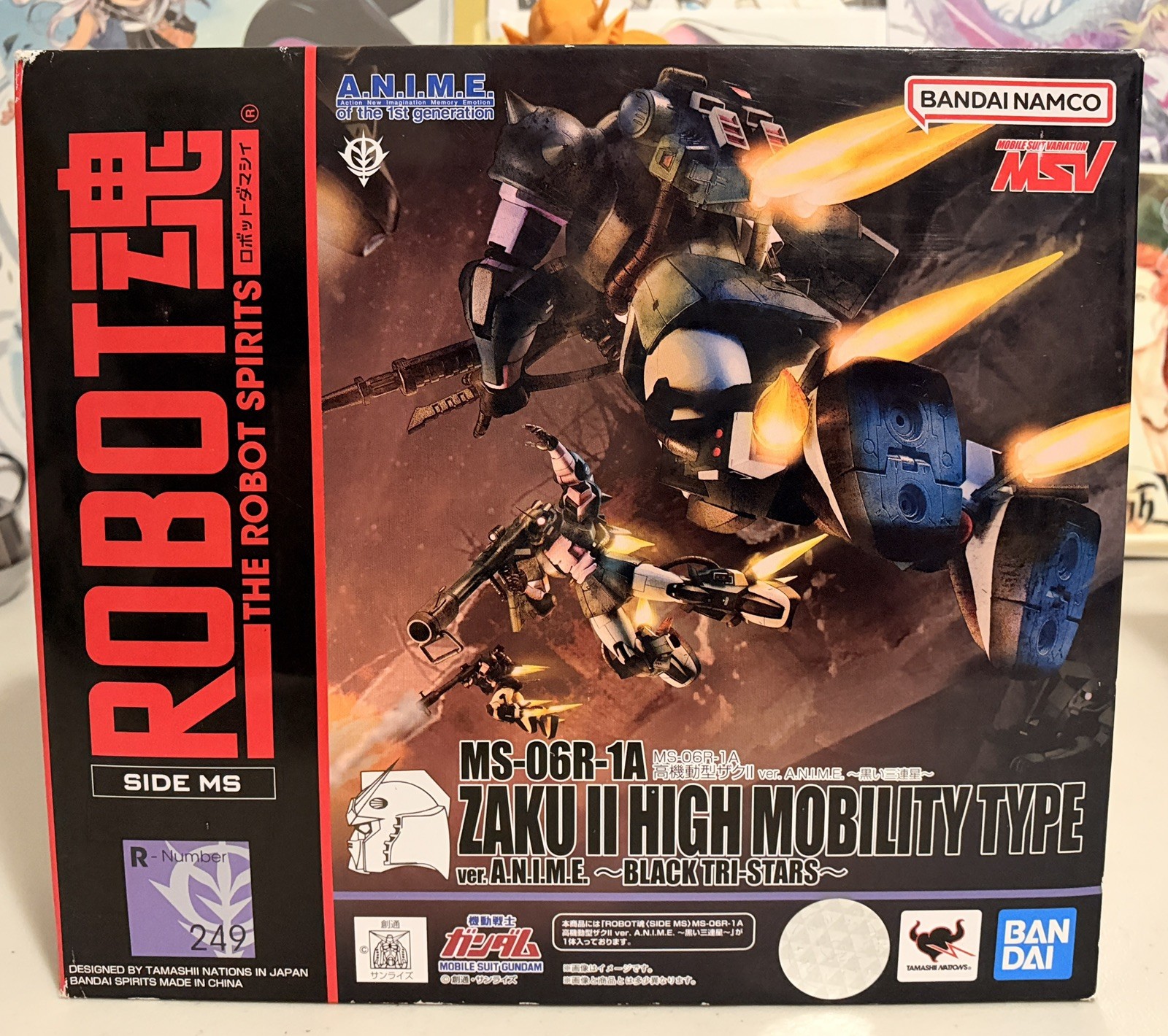 Robot Spirits MS-06R-1A High Mobility Type Zaku II Black Tri-Stars Bandai New