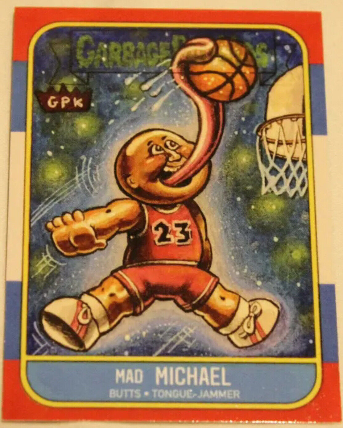 Garbage Pail Kids 1986 Fleer Mad Michael Jordan GPK Gold Metal Card