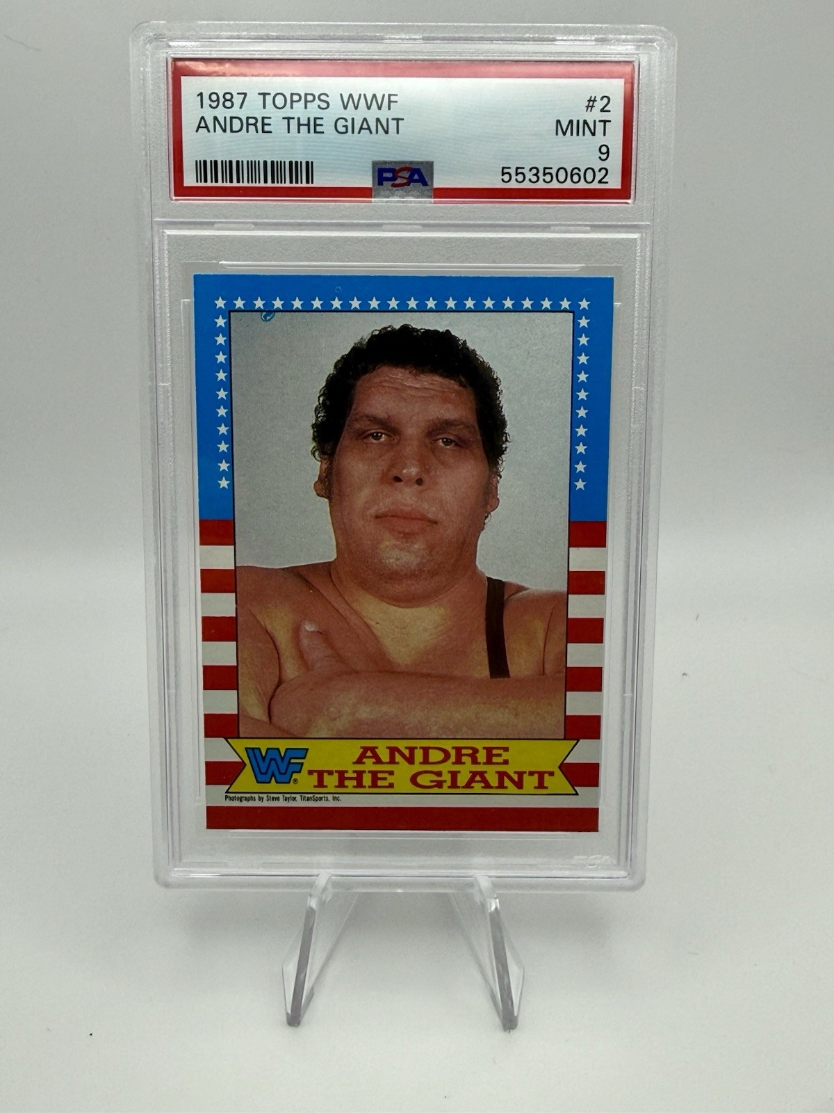 Topps 1987 WWF Andre the Giant #2 PSA 9 Mint Graded Trading Card