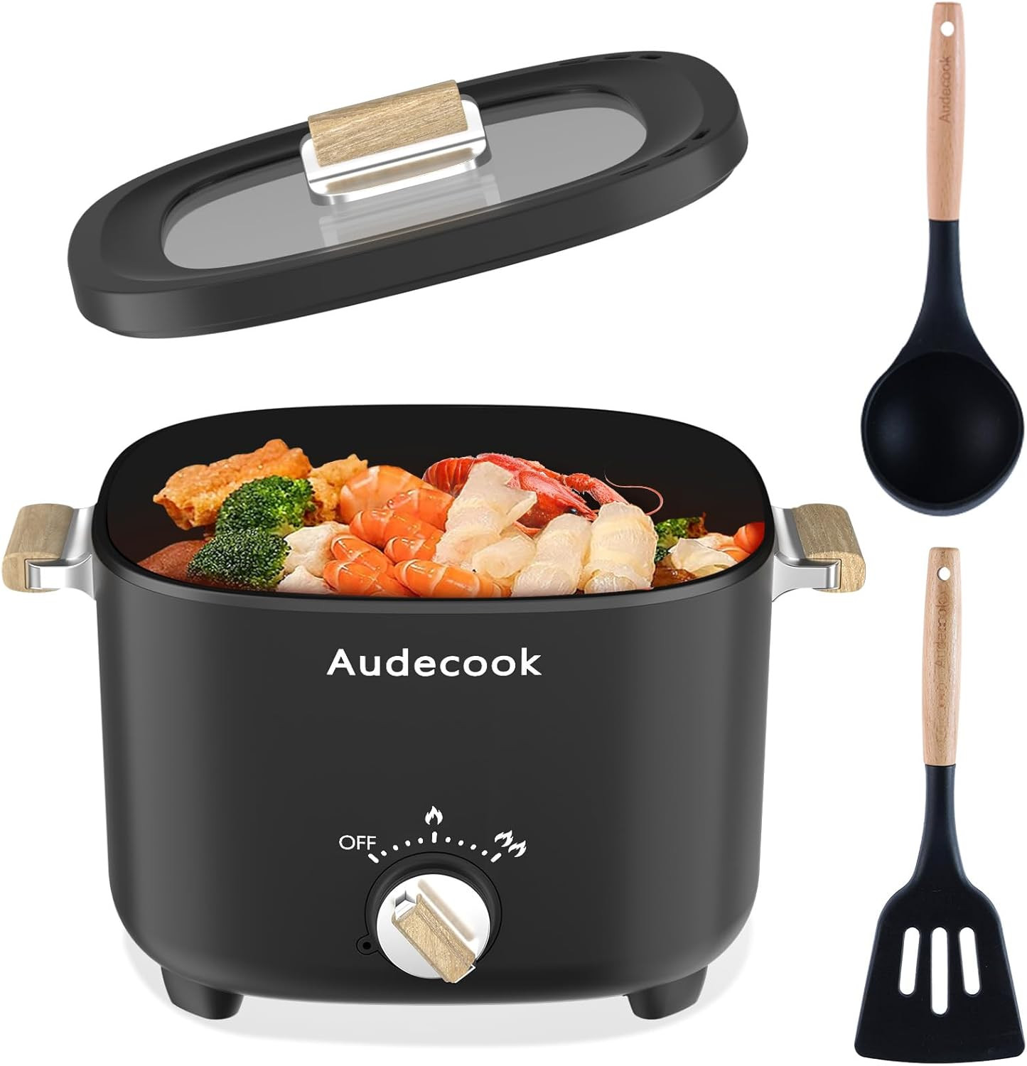 Hot Pot Electric, 2.5L Portable Nonstick Multicooker for 1-3 Persons