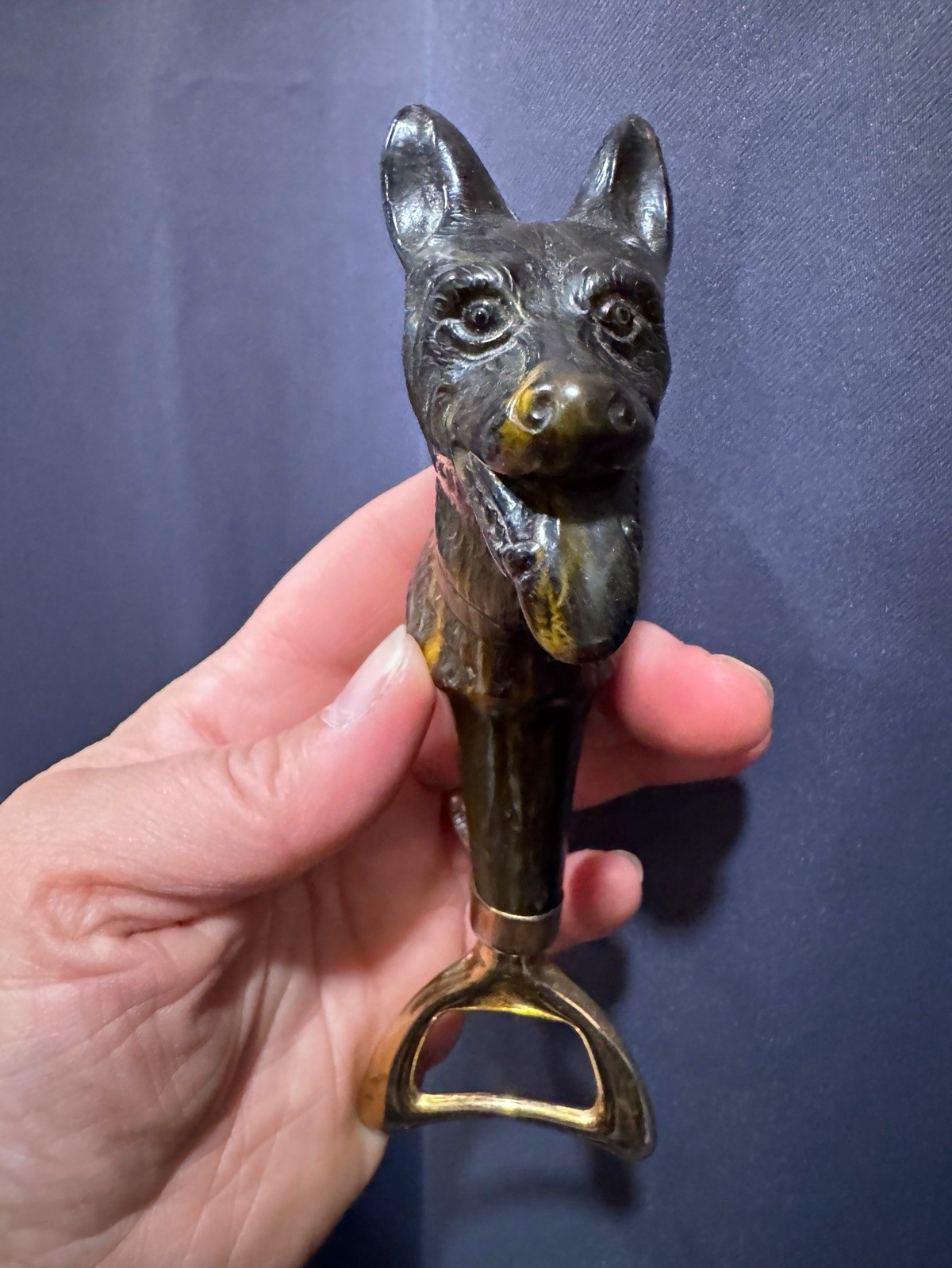 Vintage Syroco German Shepherd Brass Bottom Bottle Opener MCM Barware Brewer Vintage Syroco German Shepherd Brass Bottom Bottle Opener MCM Barware Brewer