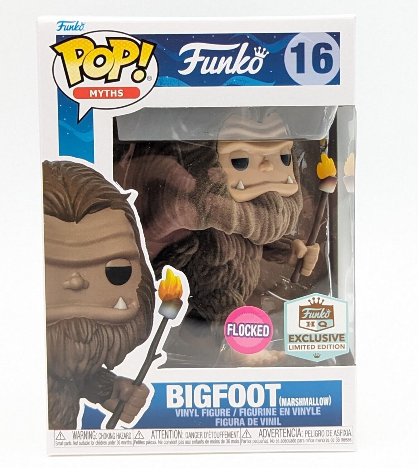 Funko Pop Bigfoot Flocked Marshmallow Funko HQ Exclusive #16 W/ Pop Protector