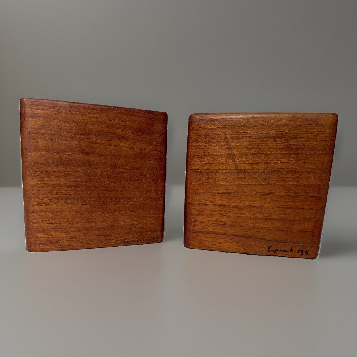 Rare Arthur Espenet Carpenter Wooden Block Book Ends Signed  MCM Joel Spokane