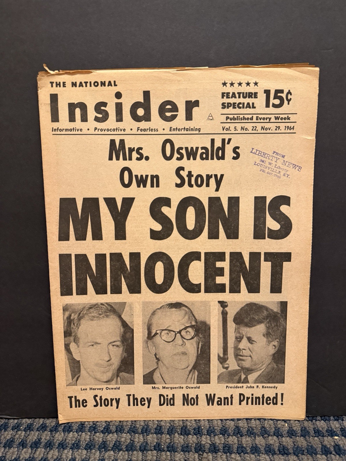 1964 The National Insider Newspaper,Lee Harvey Oswald,Ursula Andress Pic3 VRN10L 1964 The National Insider Newspaper,Lee Harvey Oswald,Ursula Andress Pic3 VRN10L