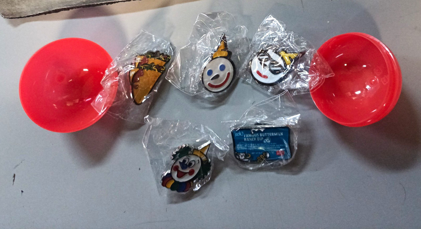 All 5 Jack in the Box 75th Anniversary Collectible Pins All 5 Jack in the Box 75th Anniversary Collectible Pins
