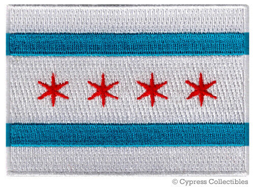 CHICAGO FLAG PATCH EMBLEM embroidered iron-on ILLINOIS COOK COUNTY SECOND CITY