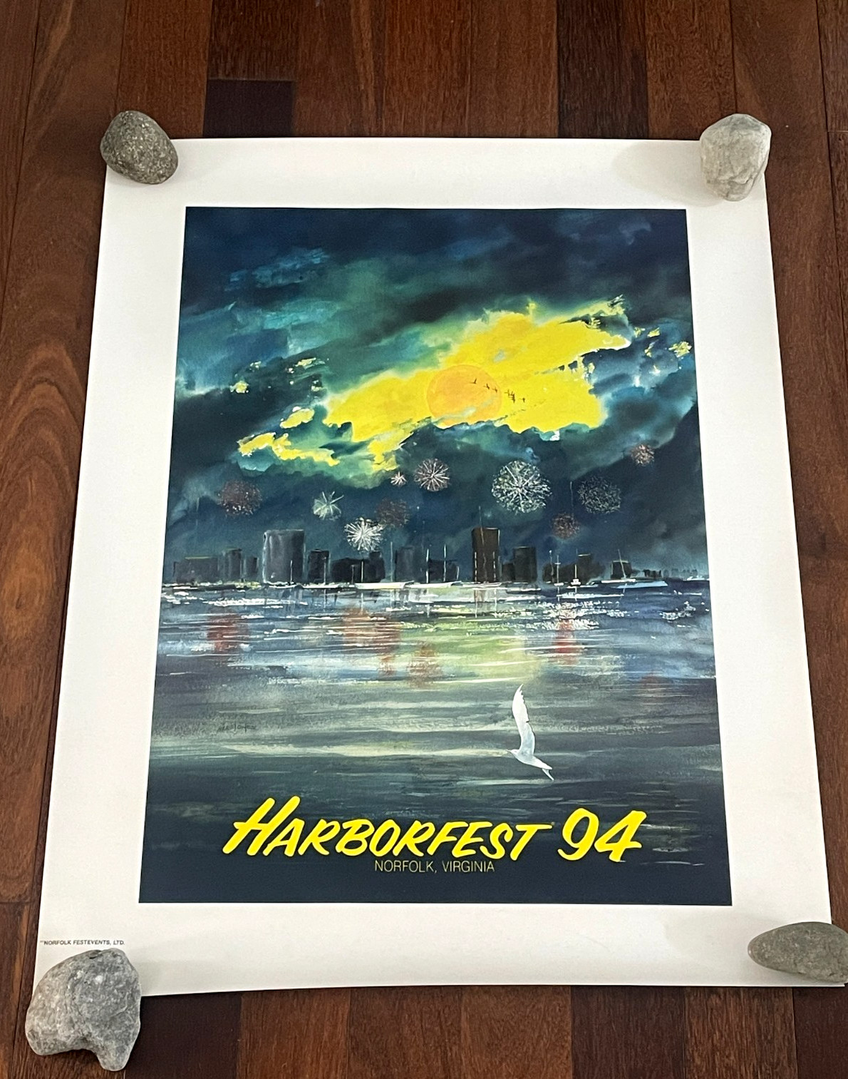 NORFOLK, VA 1994 VINTAGE HARBORFEST HERB JONES POSTER 29"X 24" NORFOLK, VA 1994 VINTAGE HARBORFEST HERB JONES POSTER 29"X 24"
