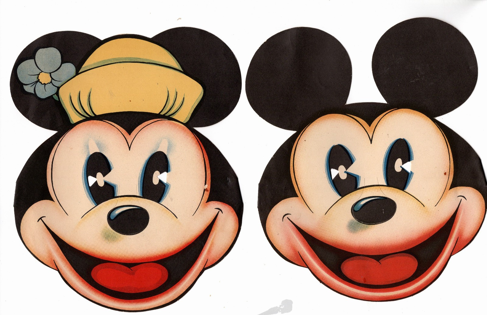 Rare 1933 MICKEY  & MINNIE MOUSE Walt Disney Halloween  Litho Mask